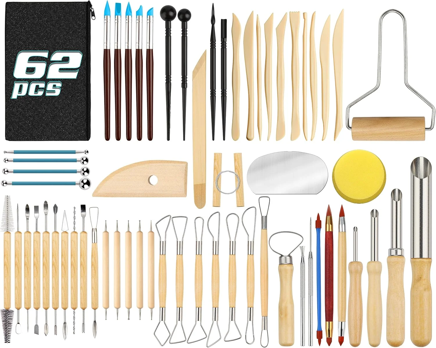 ابزار مدل سازی سفالی Nuts OT nuts، مجموعه 62 عددی ابزار سفالگری، ابزار مدل سازی، ابزار مجسمه سازی سرامیک، ابزار خاک رس پلیمری، مجموعه ابزار مدل سازی برای سفالگران، هنرمندان، صنایع دستی DIY، مجسمه سازی، مبتدیان ابزار مدل سازی سفالی Nuts OT nuts، مجموعه 62 عددی ابزار سفالگری، ابزار مدل سازی، ابزار مجسمه سازی سرامیک، ابزار خاک رس پلیمری، مجموعه ابزار مدل سازی برای سفالگران، هنرمندان، صنایع دستی DIY، مجسمه سازی، مبتدیان