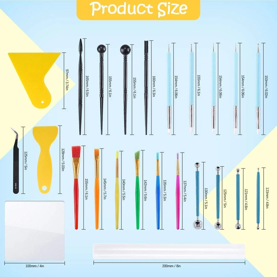 ابزار سفالگری پلیمری Rustark، مجموعه 24 عددی ابزار مجسمه سازی شامل قلم های نوک لاستیکی، قلم توپی، ابزار مدل سازی سفالگری برای مجسمه سازی سفال، نقاشی روی سنگ، حکاکی هنری و برجسته سازی ابزار سفالگری پلیمری Rustark، مجموعه 24 عددی ابزار مجسمه سازی شامل قلم های نوک لاستیکی، قلم توپی، ابزار مدل سازی سفالگری برای مجسمه سازی سفال، نقاشی روی سنگ، حکاکی هنری و برجسته سازی