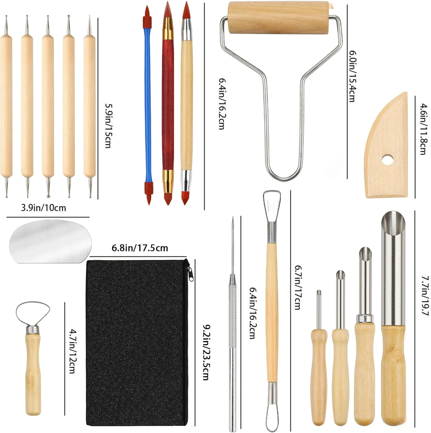 ابزار مدل سازی سفالی Nuts OT nuts، مجموعه 62 عددی ابزار سفالگری، ابزار مدل سازی، ابزار مجسمه سازی سرامیک، ابزار خاک رس پلیمری، مجموعه ابزار مدل سازی برای سفالگران، هنرمندان، صنایع دستی DIY، مجسمه سازی، مبتدیان