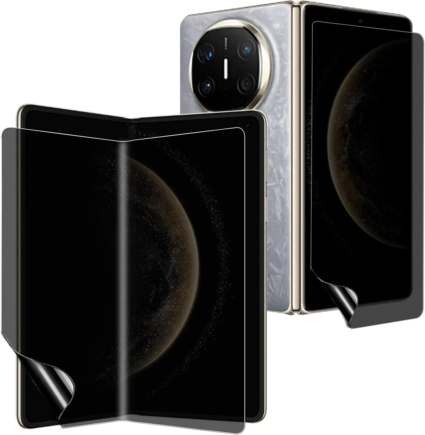 [1+1] محافظ صفحه نمایش هیدروژلی حریم خصوصی سازگار با گوشی هوشمند تاشو HUAWEI Mate X6، خارجی و داخلی، محافظ صفحه نمایش TPU ضد دید زدن، مقاوم در برابر خراش نصب آسان [7.93 اینچ]