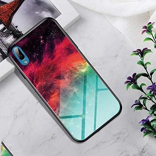محافظ صفحه نمایش شیشه ای + قاب TPU ضد ضربه برای هواوی Y6 Pro 2019 (9e) (کهکشان رنگی) Yyq (رنگ: کهکشان رنگی)