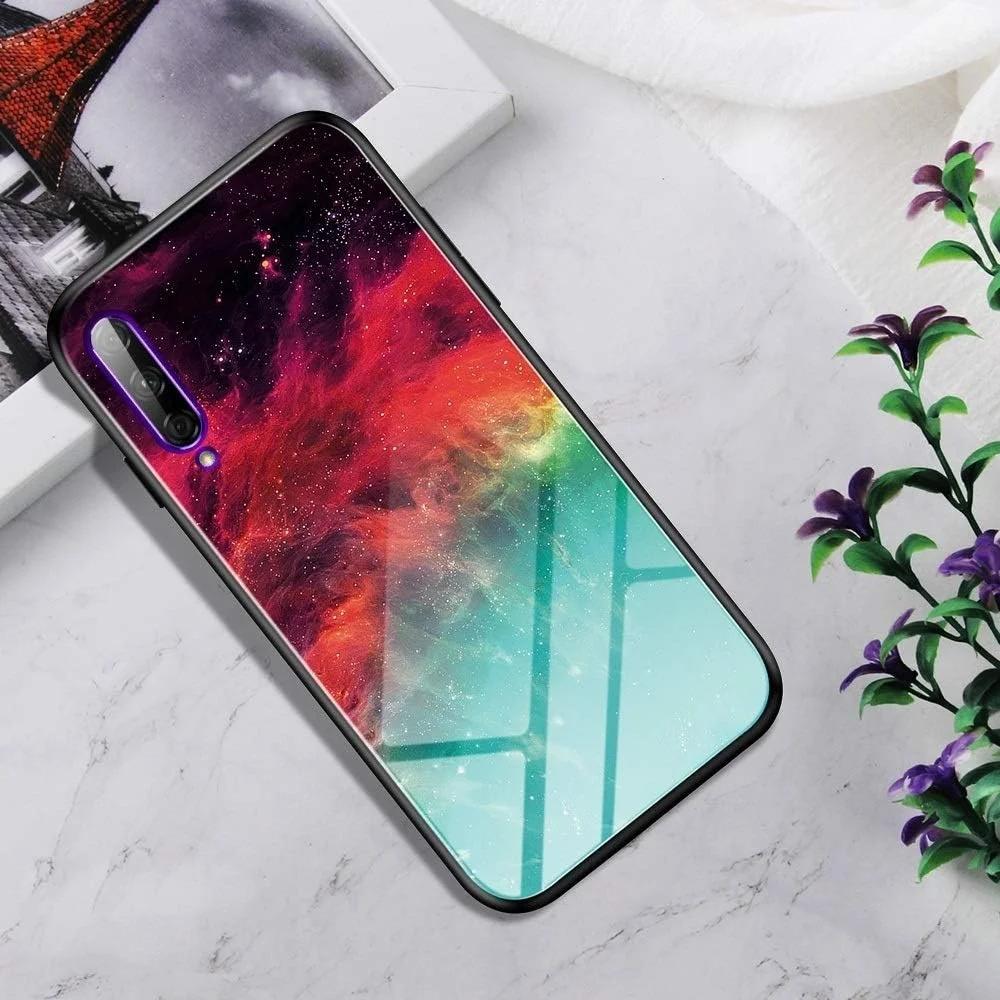 محافظ صفحه نمایش شیشه ای و قاب TPU ضد ضربه برای هوآوی آنر 9X پرو (رنگین کمان) Yyq (رنگ: رنگین کمان)