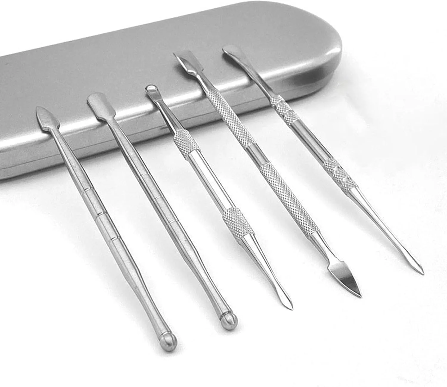 ابزار حکاکی موم Qinsky، استیل ضد زنگ، 5 تکه، ابزار حکاکی موم دو طرفه، ابزار حکاکی خاک رس سفالی، ابزار حکاکی موم دو سر برای موم، مجسمه ها، سرامیک رسی