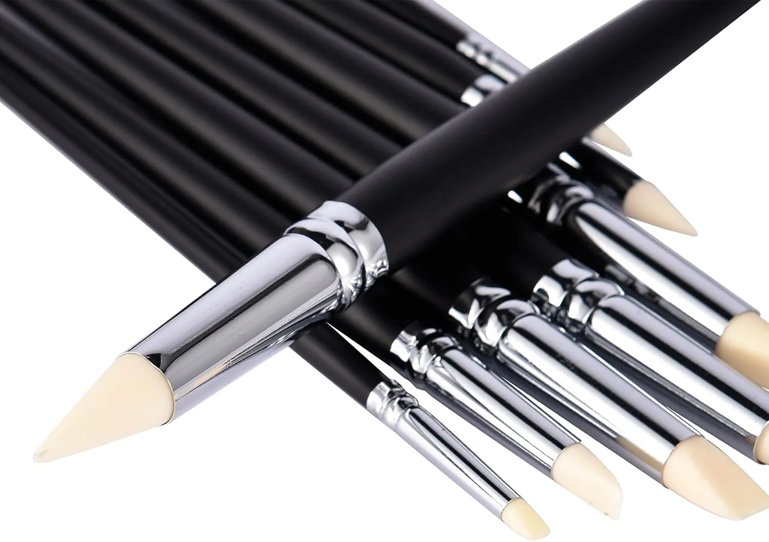 ابزار مجسمه‌سازی خمیری VideoPUP، قلم‌های رنگ‌آمیزی، سفالگری (#0) + 9 عدد قلم سیلیکونی لاستیکی، ابزار مجسمه‌سازی رنگ خمیری نرم، 5 عدد ابزار مجسمه‌سازی خمیری سیلیکونی