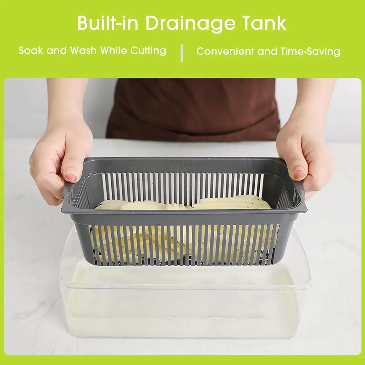 خردکن و اسلایسر سبزیجات 16 در 1 هومیوا، خردکن چند منظوره مواد غذایی با ظرف و سبد آبکش برای آشپزخانه، ست ابزار خردکن پیاز و سالاد (سبز) خردکن و اسلایسر سبزیجات 16 در 1 هومیوا، خردکن چند منظوره مواد غذایی با ظرف و سبد آبکش برای آشپزخانه، ست ابزار خردکن پیاز و سالاد (سبز)