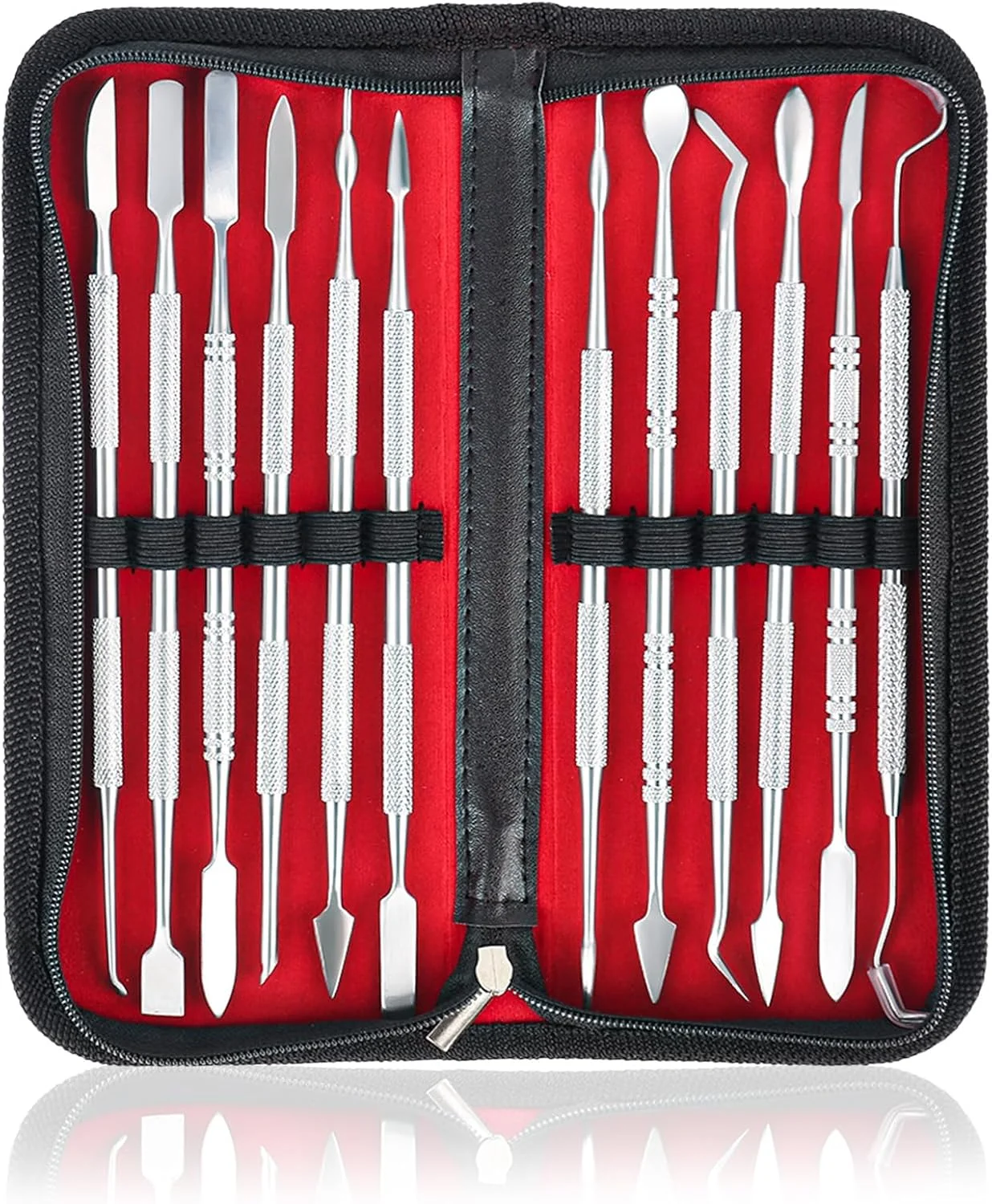 مجموعه 12 عددی ابزار مجسمه سازی استیل YYTECH، ابزار حکاکی موم و رس با کیف نگهداری، ابزار حکاکی موم دو طرفه، ابزار مجسمه سازی، ابزار رس پلیمری برای جزئیات مجسمه سازی مجموعه 12 عددی ابزار مجسمه سازی استیل YYTECH، ابزار حکاکی موم و رس با کیف نگهداری، ابزار حکاکی موم دو طرفه، ابزار مجسمه سازی، ابزار رس پلیمری برای جزئیات مجسمه سازی