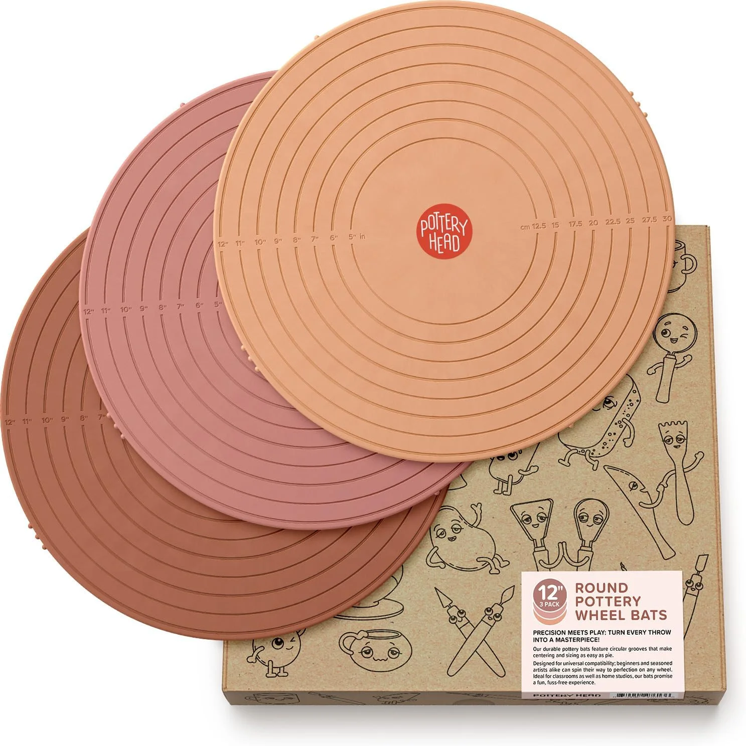 صفحه سرامیکی چرخ سفالگری - ست 3 تایی گرد 12 اینچی با خطوط راهنما - ابزار سفالی، ابزار سرامیکی و لوازم جانبی چرخ سفالگری - صفحات سفالی جهانی برای شکل دهی صفحه سرامیکی چرخ سفالگری - ست 3 تایی گرد 12 اینچی با خطوط راهنما - ابزار سفالی، ابزار سرامیکی و لوازم جانبی چرخ سفالگری - صفحات سفالی جهانی برای شکل دهی