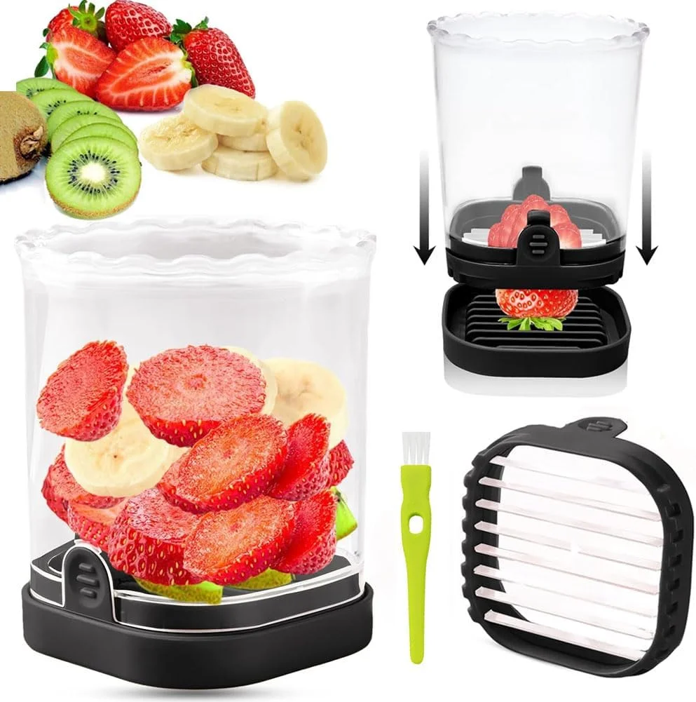 لیوان برش میوه Goodern، ابزار برش سریع چند منظوره میوه و سبزیجات، ابزار برش آشپزخانه جداشدنی با صفحه فشاری، لیوان برش قابل حمل برای پیک نیک در فضای باز برای توت فرنگی، تخم مرغ، موز، قارچ - مشکی لیوان برش میوه Goodern، ابزار برش سریع چند منظوره میوه و سبزیجات، ابزار برش آشپزخانه جداشدنی با صفحه فشاری، لیوان برش قابل حمل برای پیک نیک در فضای باز برای توت فرنگی، تخم مرغ، موز، قارچ - مشکی