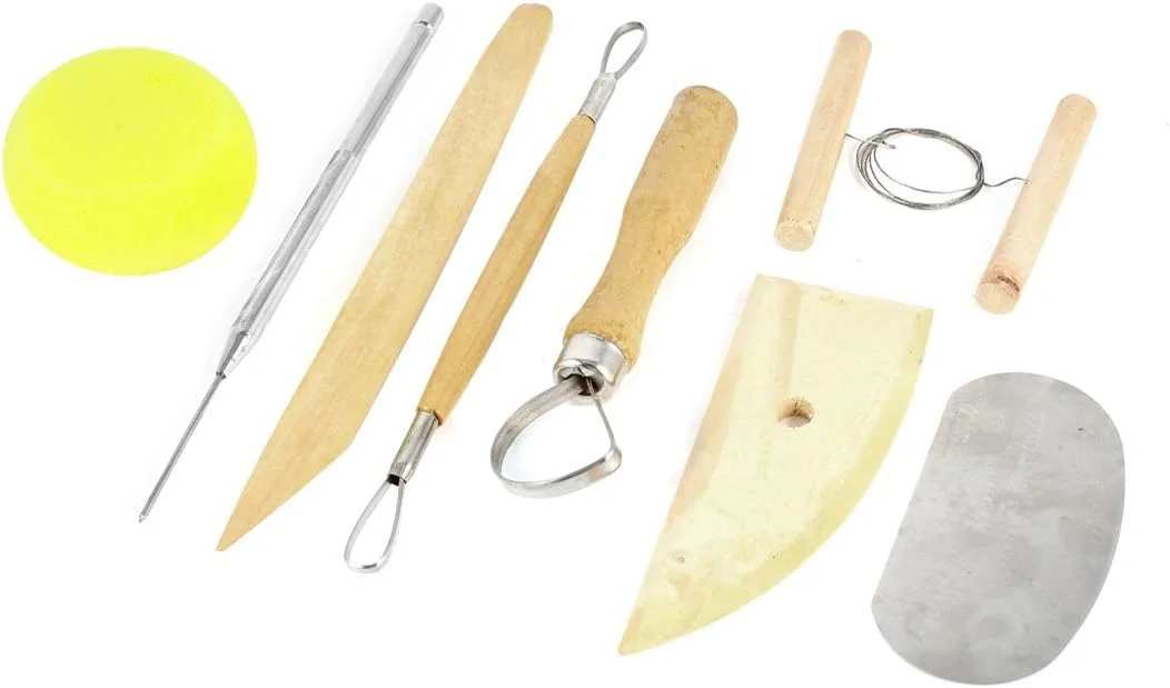 مجموعه ابزار 8 در 1 شامل اسفنج نقاشی هنری، کاردک، سیم برش رس، ابزار سفالگری، حکاکی چوب و فلز مجموعه ابزار 8 در 1 شامل اسفنج نقاشی هنری، کاردک، سیم برش رس، ابزار سفالگری، حکاکی چوب و فلز