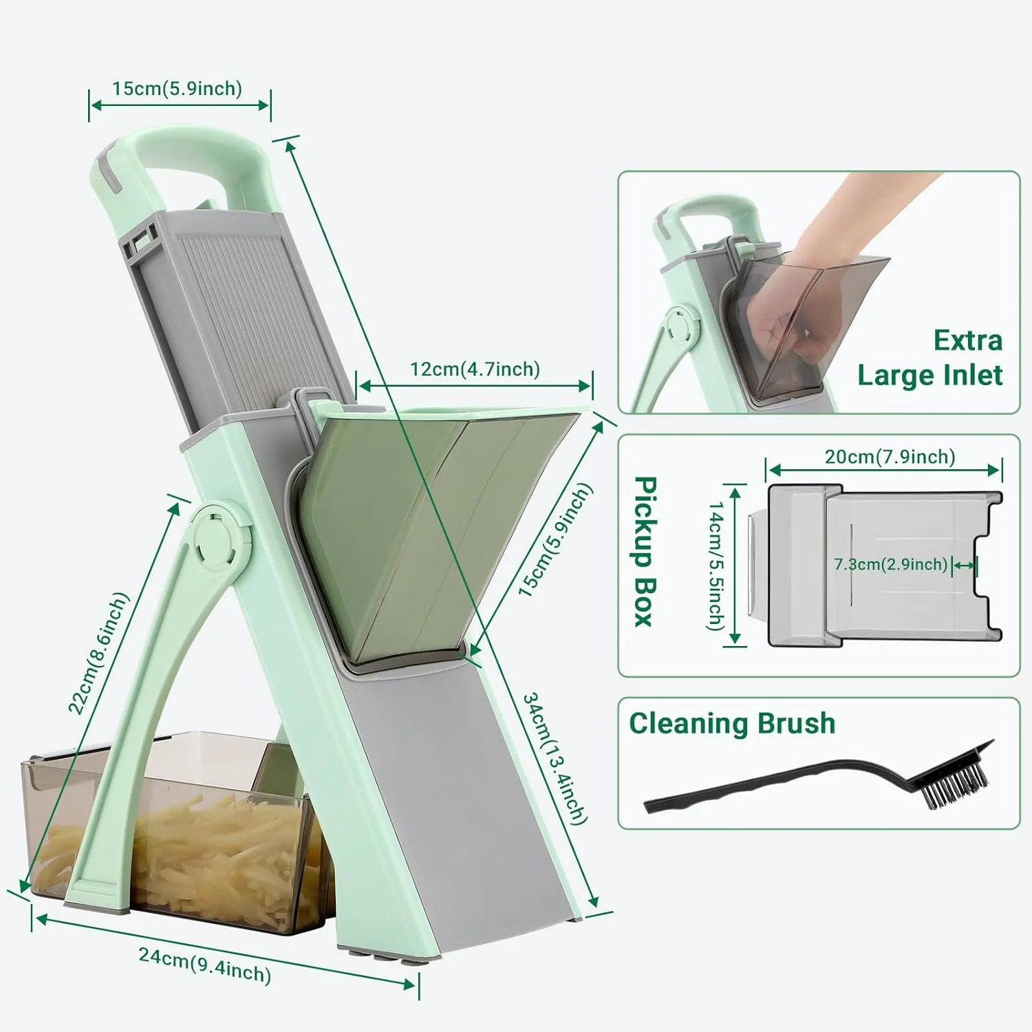 اسلایسر ماندولین ارتقا یافته Firelex برای آشپزخانه، ضخامت قابل تنظیم 0.1 تا 8 میلی متر و تیغه های ژولین، خردکن سبزیجات با پیستون ایمنی و ظرف، برش دهنده های غذای همه کاره، ایده آل برای سالادهای سیب زمینی و هویج اسلایسر ماندولین ارتقا یافته Firelex برای آشپزخانه، ضخامت قابل تنظیم 0.1 تا 8 میلی متر و تیغه های ژولین، خردکن سبزیجات با پیستون ایمنی و ظرف، برش دهنده های غذای همه کاره، ایده آل برای سالادهای سیب زمینی و هویج