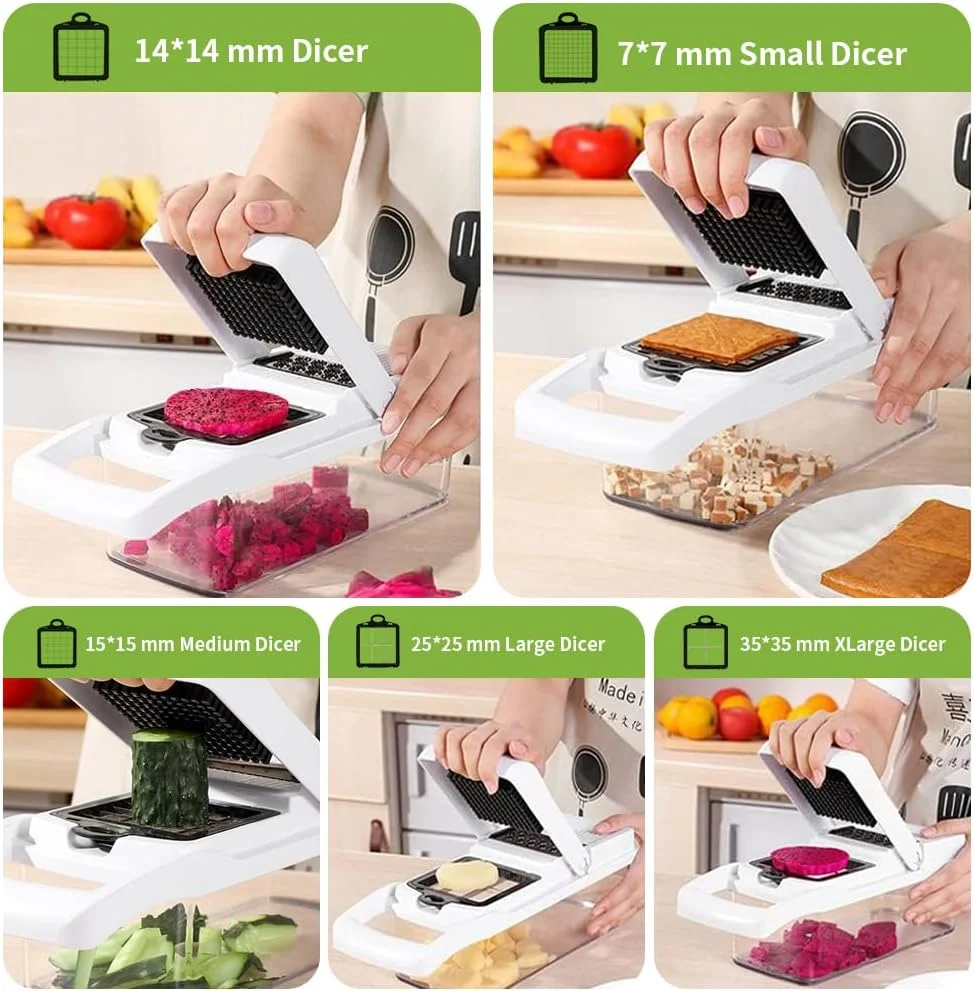 خردکن سبزیجات 22 در 1 FOUSIUTIM با ظرف – اسلایسر و خردکن چند منظوره با 11 تیغه، خردکن پیاز، اسلایسر سبزیجات برای سیب زمینی، گوجه فرنگی، خیار و هویج خردکن سبزیجات 22 در 1 FOUSIUTIM با ظرف – اسلایسر و خردکن چند منظوره با 11 تیغه، خردکن پیاز، اسلایسر سبزیجات برای سیب زمینی، گوجه فرنگی، خیار و هویج