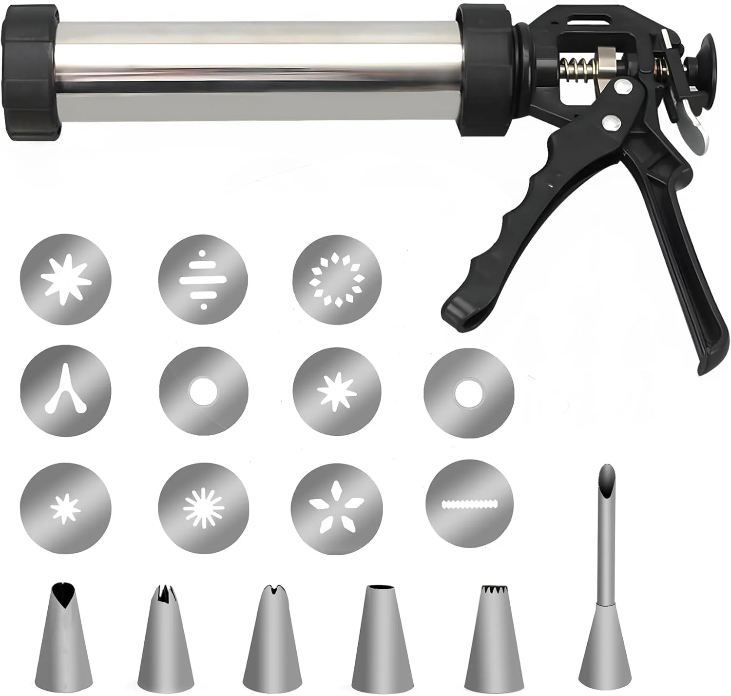 ابزار اکسترودر خمیر رُس QST EXPRESS، تفنگ خمیر رُس سرامیکی حرفه ای با 17 نازل و دیسک، فولاد ضد زنگ و پلاستیک بادوام، ایده آل برای سفالگری، مجسمه سازی و صنایع دستی DIY