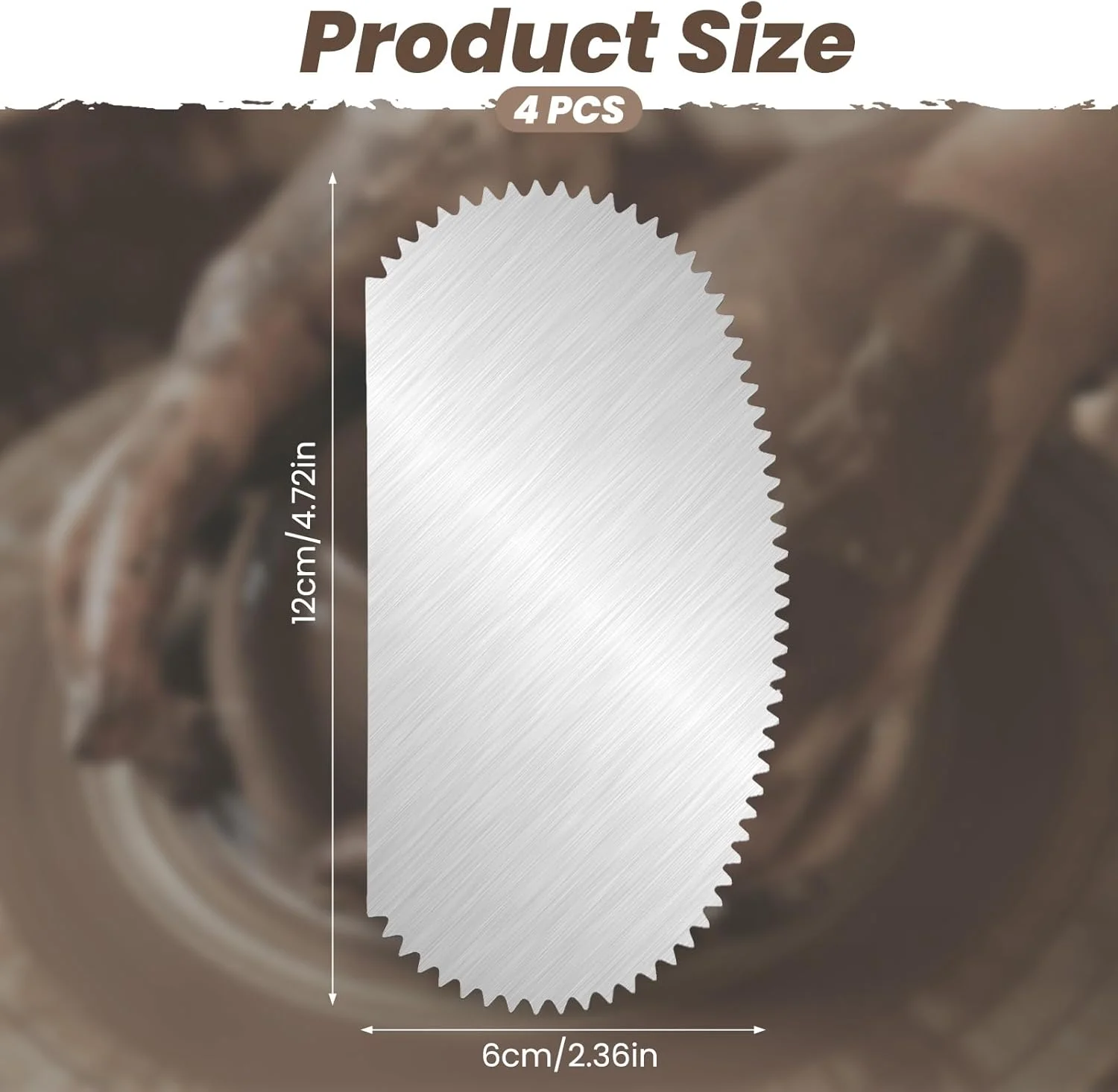 4 عدد ابزار سفالگری دنده ای استیل ضد زنگ، ابزار سرامیکی خراشنده فلزی، ابزار سفالگری نقره ای، ابزار سرامیکی خراشنده دندانه دار برای مجسمه سازی سفال 4 عدد ابزار سفالگری دنده ای استیل ضد زنگ، ابزار سرامیکی خراشنده فلزی، ابزار سفالگری نقره ای، ابزار سرامیکی خراشنده دندانه دار برای مجسمه سازی سفال