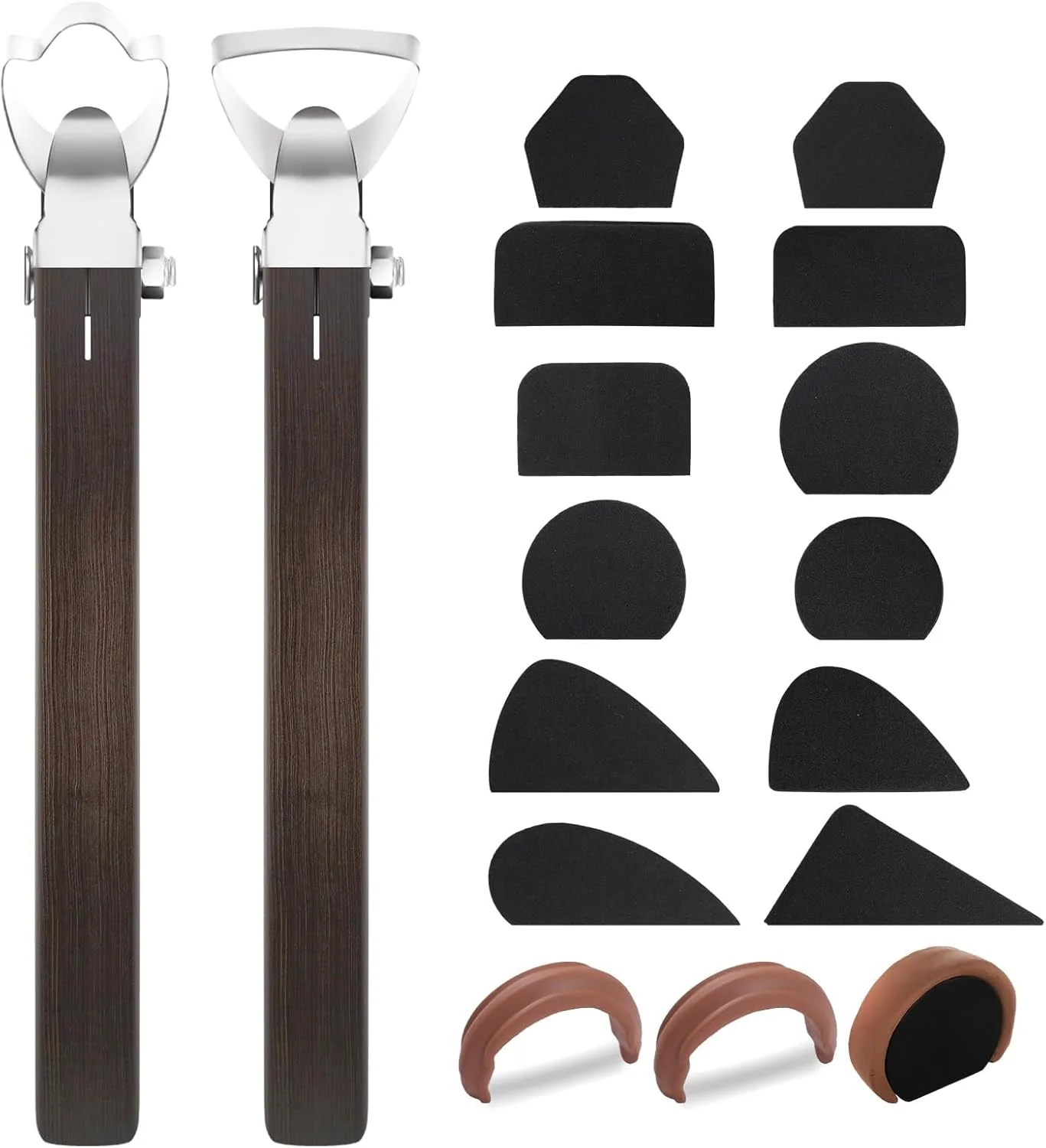 NALACAL ست 2 عددی ابزار مجسمه سازی خراشنده، ابزار حکاکی سفالگری به همراه 12 عدد قالب فرم دسته لیوان، ابزار ساخت دسته سفالی برای ساخت دسته فنجان چای، مجسمه سازی سرامیکی (قهوه ای تیره)