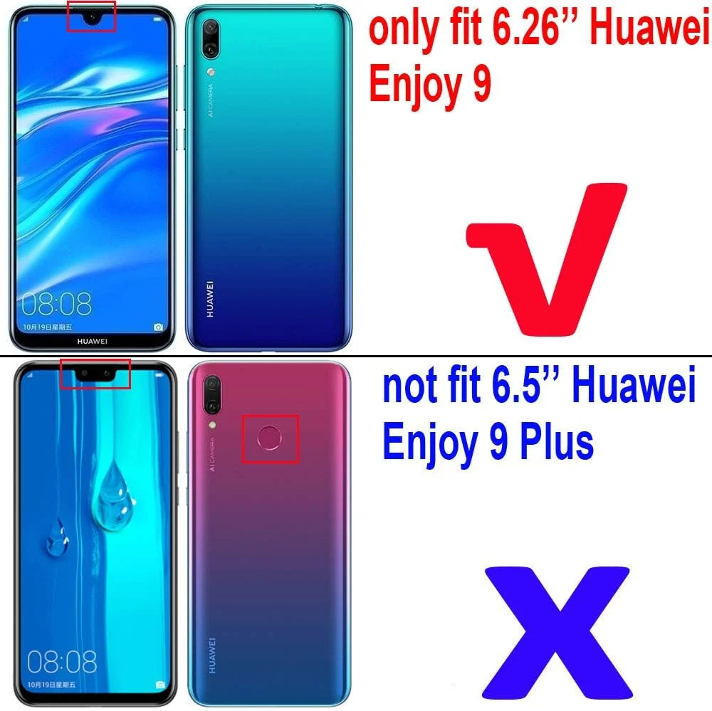 [2 عدد] محافظ صفحه نمایش Huawei Enjoy 9، محافظ صفحه شیشه ای حرارت دیده Huawei Enjoy 9، محافظ صفحه نمایش شفاف HD ضد خش برای Huawei Enjoy 9 با اندازه 6.26 اینچ
