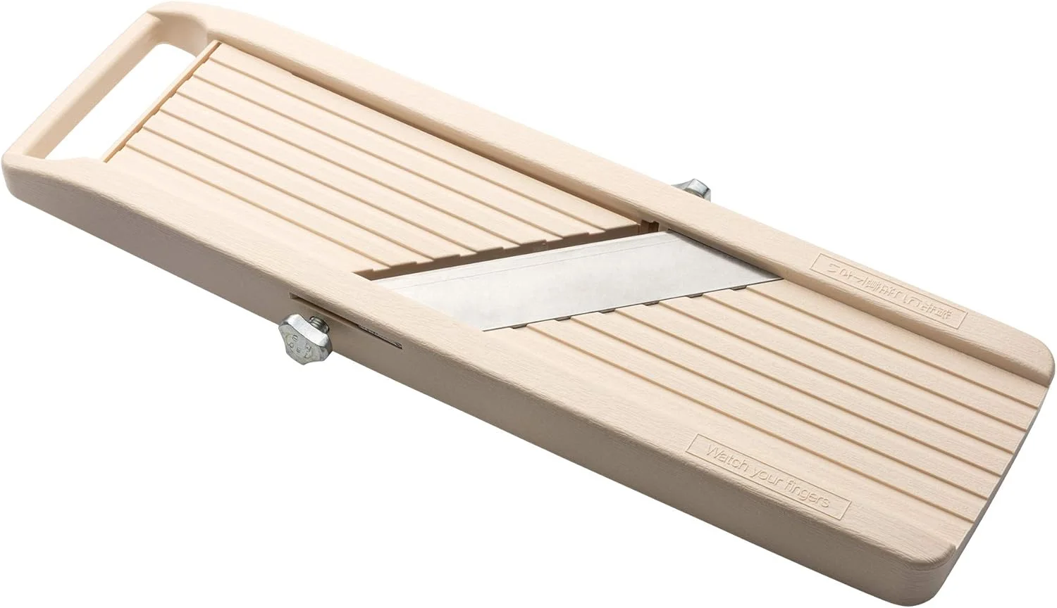 رنده ماندولین دستی بنرین BN-1 ژاپنی با سه تیغه استیل ضد زنگ قابل تعویض - عاجی، پوست کن و برش میوه و سبزیجات، استیل ضد زنگ، سفید مایل به کرم