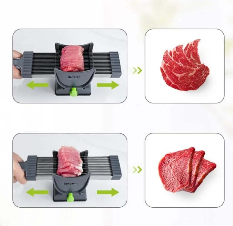 ست چاقوی آشپزخانه و برش گوشت باربیکیو DeHaven، برش دهنده گوشت تازه برای برش، خرد کردن گوشت گاو، مرغ، گوشت گوسفند، برش دهنده مواد غذایی برای آشپزی در خانه، باربیکیو، هات پات، طراحی بادوام، روکش مشکی