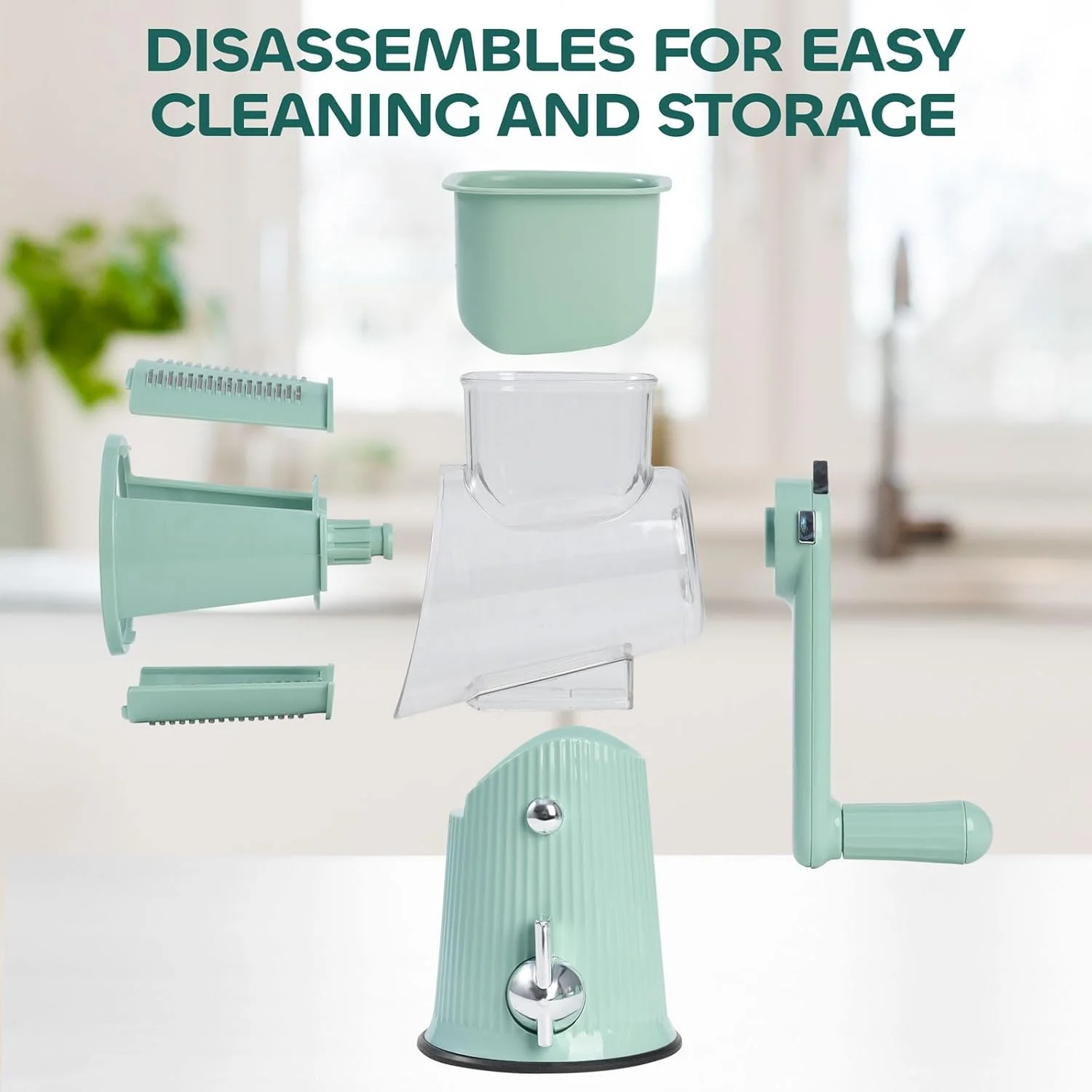 رنده چرخشی پنیر Angju با دسته، خردکن سبزیجات با 5 تیغه و پایه مکش قوی، برش دهنده سبزیجات و اسلایسر ماندولین برای آشپزخانه، سالادساز، خردکن هویج با جعبه نگهداری تیغه رنده چرخشی پنیر Angju با دسته، خردکن سبزیجات با 5 تیغه و پایه مکش قوی، برش دهنده سبزیجات و اسلایسر ماندولین برای آشپزخانه، سالادساز، خردکن هویج با جعبه نگهداری تیغه