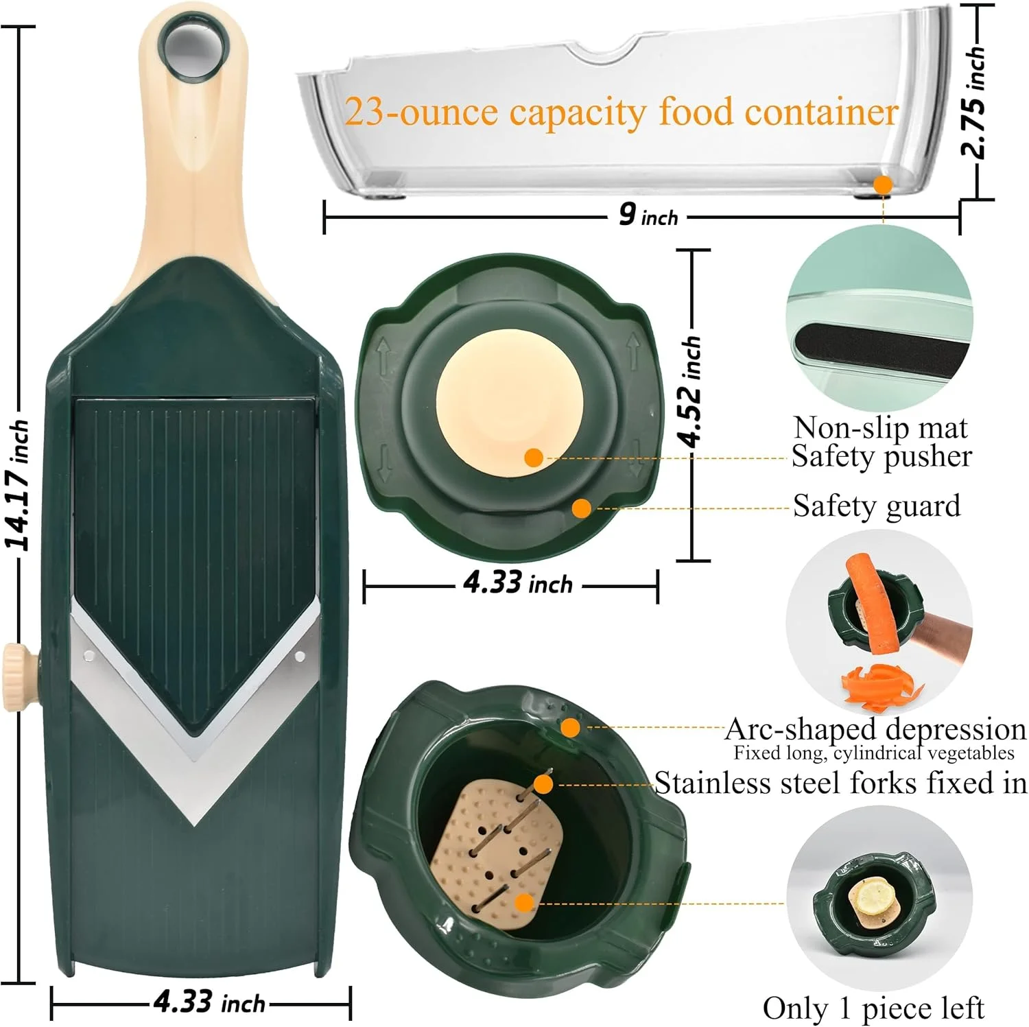 اسلایسر غذای قابل تنظیم برای آشپزخانه، اسلایسر سبزیجات فوق العاده تیز V شکل با ظرف، برش دهنده سبزیجات، اسلایسر ژولین، اسلایسر سیب زمینی برای سیب، پیاز، گوجه فرنگی و لیمو (سبز) اسلایسر غذای قابل تنظیم برای آشپزخانه، اسلایسر سبزیجات فوق العاده تیز V شکل با ظرف، برش دهنده سبزیجات، اسلایسر ژولین، اسلایسر سیب زمینی برای سیب، پیاز، گوجه فرنگی و لیمو (سبز)