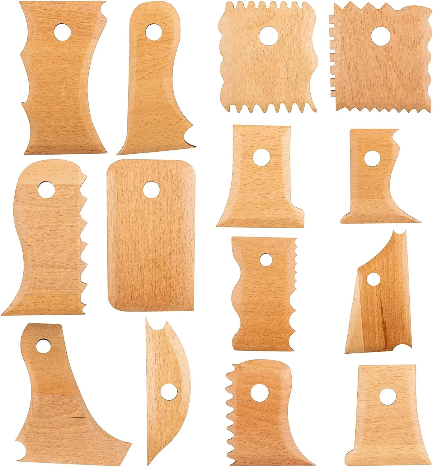 فرامندینو، مجموعه ۱۴ عددی ابزار دندانه دار سفالگری، ابزار شکل دهی پایه سفالگری، ابزار پرداخت سفالگری، دنده های چوبی سفالگری برای حکاکی قالب های رسی و سرامیک های رسی