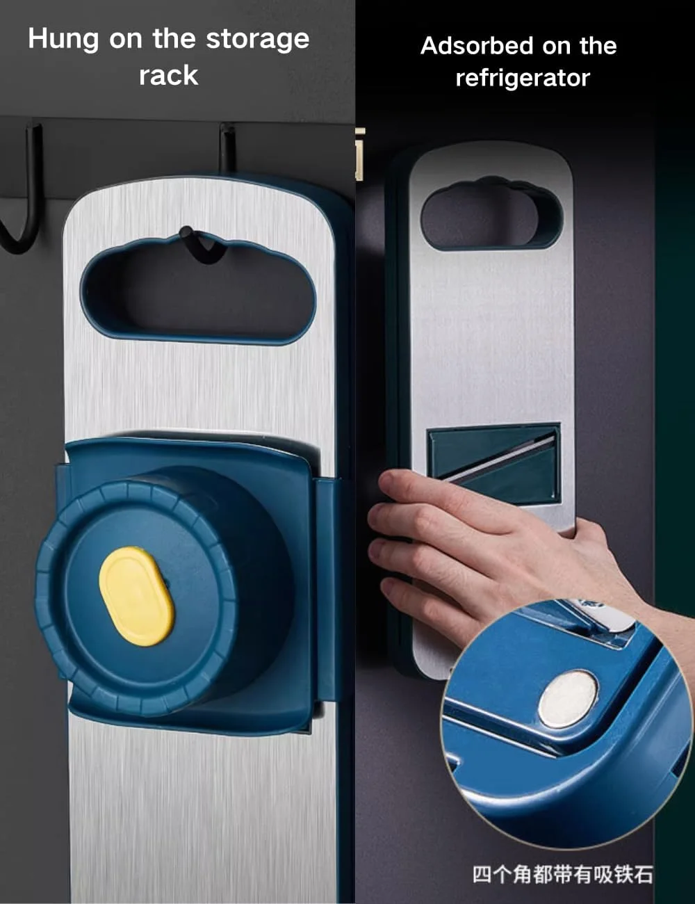 ست پوست کن و اسلایسر سبزیجات چند منظوره 6 در 1 - اسلایسر دستی آشپزخانه از جنس استیل ضد زنگ برای پیاز، گوجه فرنگی، هویج - برش، خرد کردن و پوست کندن با ظرف نگهداری تیغه (تمیز کردن آسان، بدون BPA)