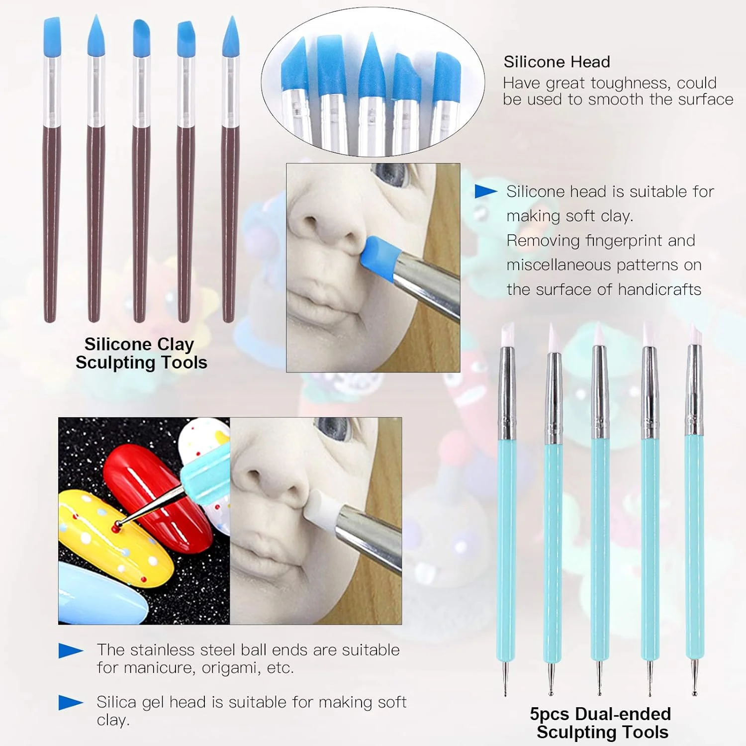 مجموعه 22 عددی ابزار مجسمه سازی و مدل سازی خمیر کلی Glarks شامل ابزارهای نقطه گذاری مدل سازی دو طرفه، قلم های توپی، قلم های نوک لاستیکی و ابزارهای سفالی پلاستیکی برای برجسته سازی هنر، نقاشی ناخن مجموعه 22 عددی ابزار مجسمه سازی و مدل سازی خمیر کلی Glarks شامل ابزارهای نقطه گذاری مدل سازی دو طرفه، قلم های توپی، قلم های نوک لاستیکی و ابزارهای سفالی پلاستیکی برای برجسته سازی هنر، نقاشی ناخن