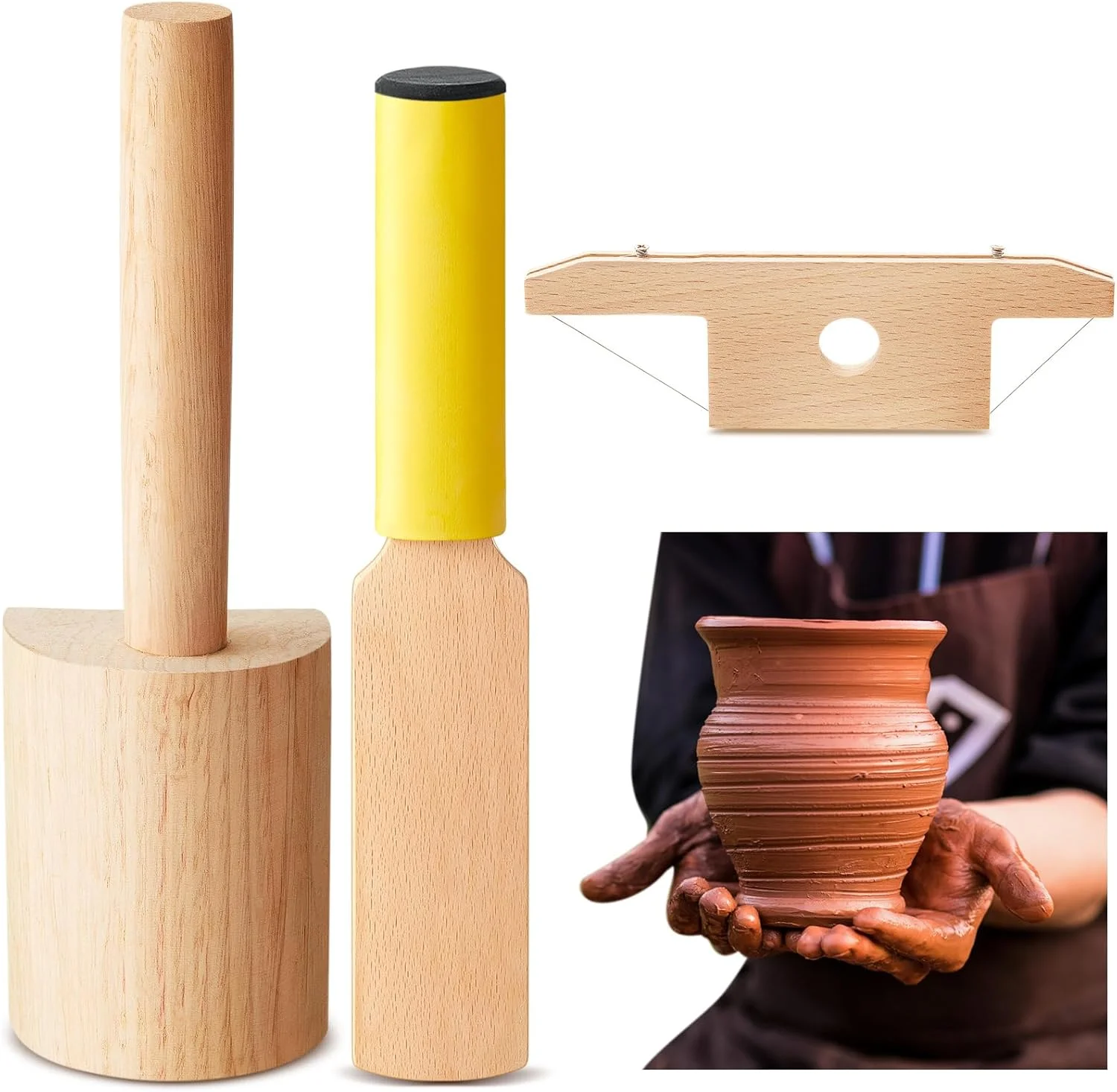 مجموعه 3 عددی ابزار سفالگری امیلاو شامل پاروهای چوبی سفالی، پد مجسمه سازی چوبی، برش زاویه دار برای برش زاویه ای خاک رس، ابزار سفالگری، پارو سفالی برای ابزار پرداخت سرامیک سفالگری مجموعه 3 عددی ابزار سفالگری امیلاو شامل پاروهای چوبی سفالی، پد مجسمه سازی چوبی، برش زاویه دار برای برش زاویه ای خاک رس، ابزار سفالگری، پارو سفالی برای ابزار پرداخت سرامیک سفالگری