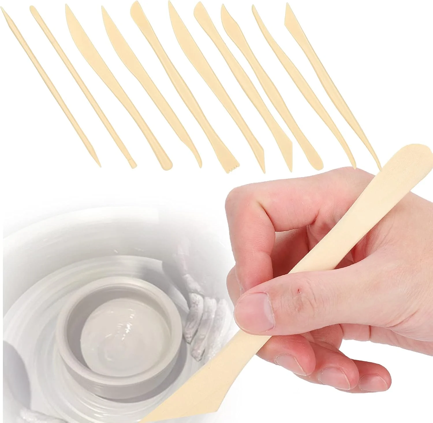 ابزار سفالگری، ابزار مجسمه سازی خمیر پلیمری 20 عددی پلاستیکی برای شکل دادن و مجسمه سازی صنایع دستی