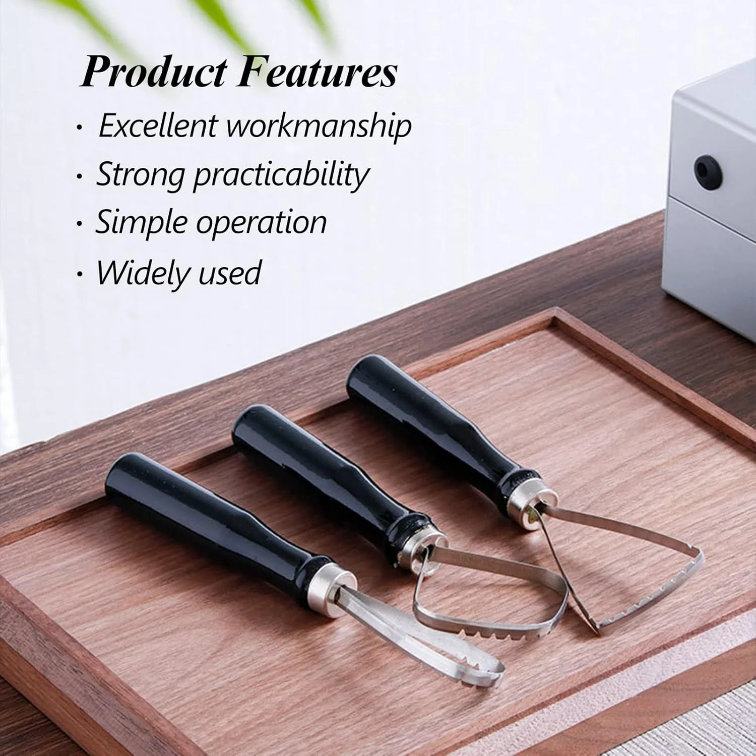 ابزار مجسمه سازی سفالی Zunate با حلقه بزرگ (3 عددی)، سیم تخت فولادی، برای ابزارهای مدل سازی مجسمه سفالی