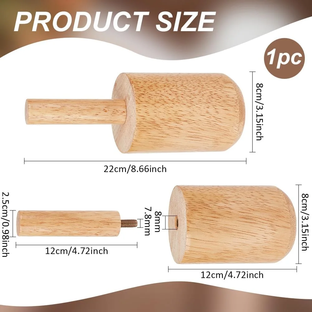 ماتریکس سفالگری فنجانی BENECREAT، 22x8 سانتی متر، ابزار سفالگری چوبی به رنگ بورلی با دسته، مجموعه ماتریکس سفالگری با پوشش برای لیوان چینی شکل دهی سفال رسی