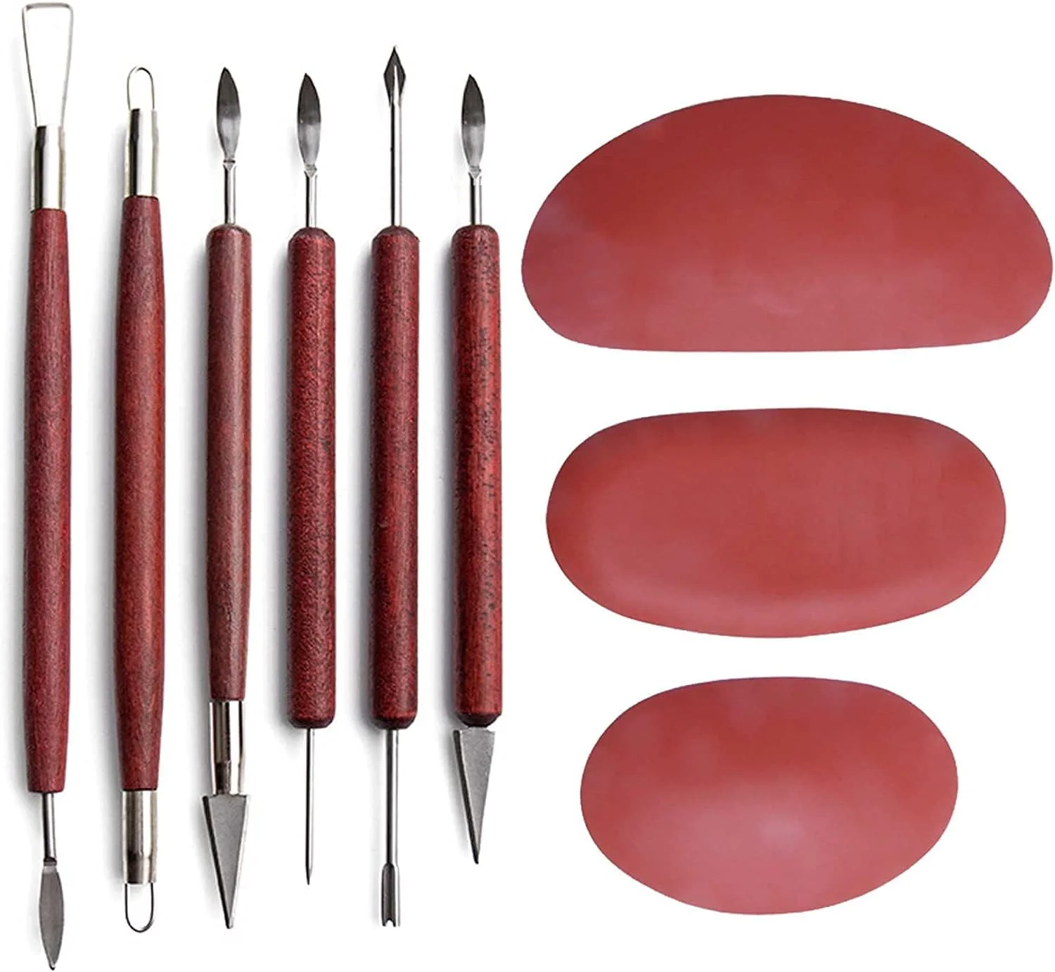 مجموعه 9 عددی ابزار سفالگری و مجسمه سازی SYOSI، شامل دنده های سفالگری، مناسب برای پیکرتراشی، مدل سازی، حکاکی و شکل دهی مجموعه 9 عددی ابزار سفالگری و مجسمه سازی SYOSI، شامل دنده های سفالگری، مناسب برای پیکرتراشی، مدل سازی، حکاکی و شکل دهی