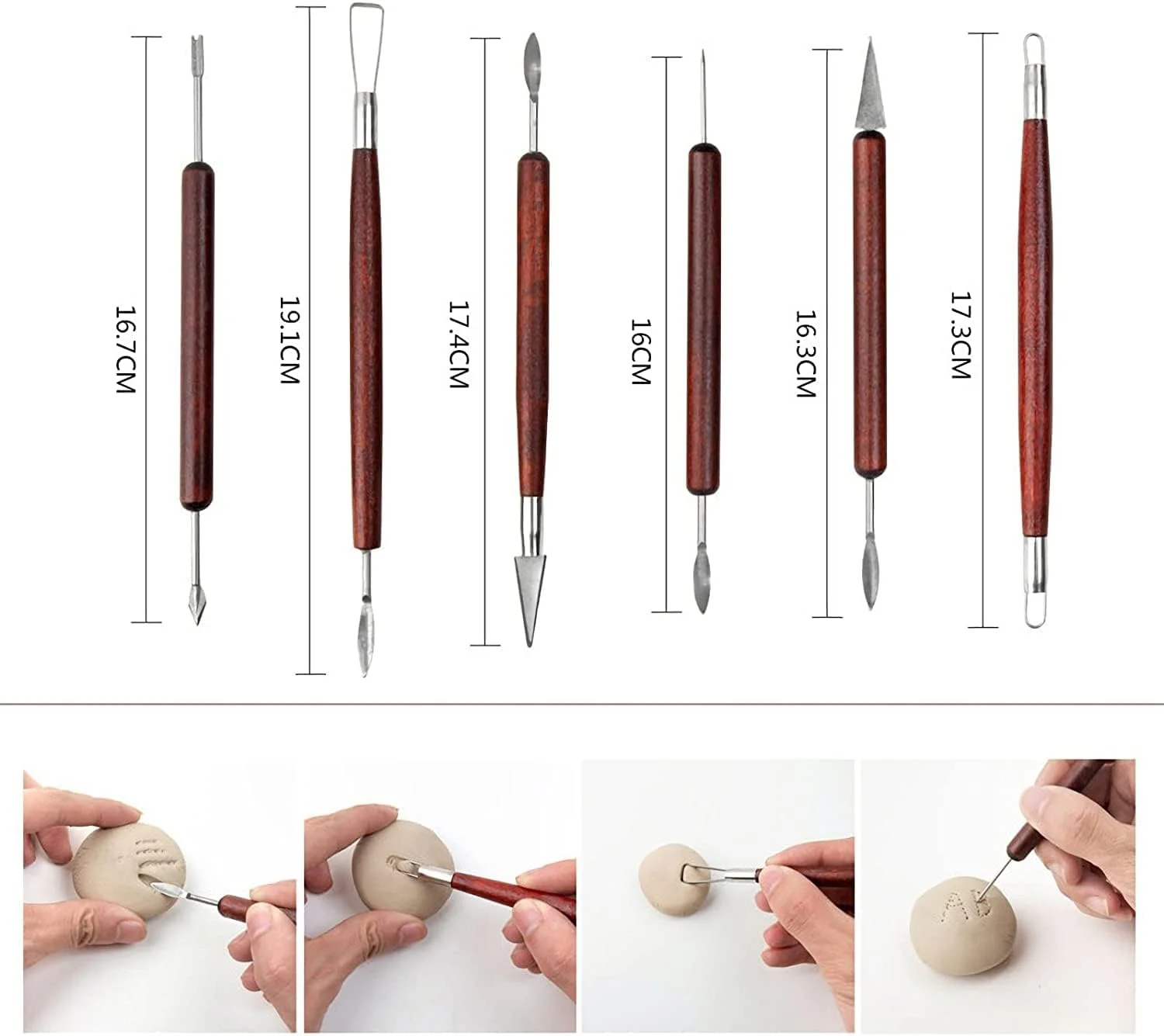 مجموعه 9 عددی ابزار سفالگری و مجسمه سازی SYOSI، شامل دنده های سفالگری، مناسب برای پیکرتراشی، مدل سازی، حکاکی و شکل دهی