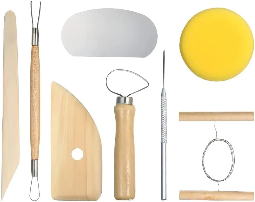 ست 8 عددی ابزار مجسمه سازی سفالی چوبی Bukela، شامل ابزارهای برش، مدل سازی و پرداخت رس، مناسب برای سفالگری سطح مبتدی و صاف کردن، تمیز کردن، حکاکی، شکل دادن و مجسمه سازی ست 8 عددی ابزار مجسمه سازی سفالی چوبی Bukela، شامل ابزارهای برش، مدل سازی و پرداخت رس، مناسب برای سفالگری سطح مبتدی و صاف کردن، تمیز کردن، حکاکی، شکل دادن و مجسمه سازی
