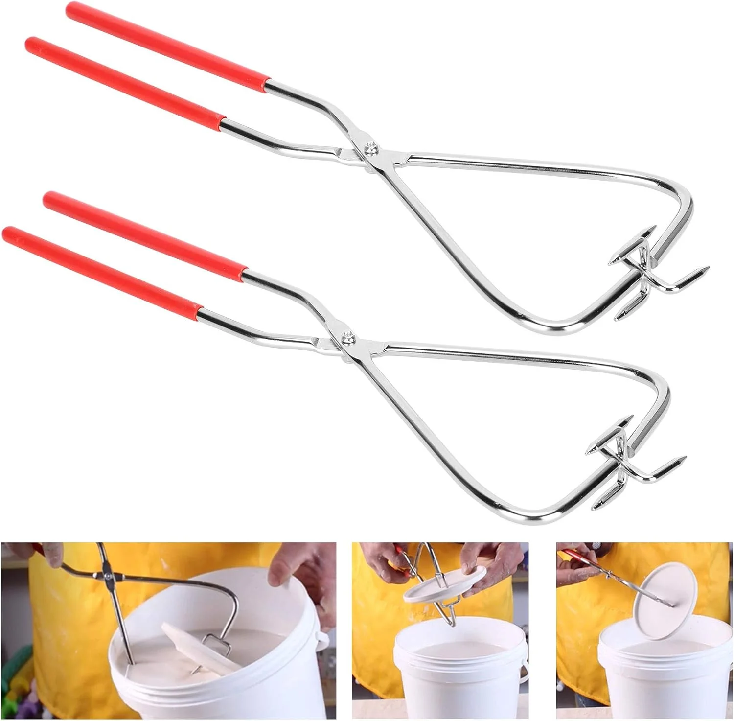 انبر ابزار مجسمه سازی خاک رس سفالگری Junlucki، ابزار سفالگری انبر غوطه وری، فولاد ضد زنگ با دسته برای مدل سازی و مجسمه سازی خاک رس سفالگری برای تزریق رنگ به گلدان های سفالی