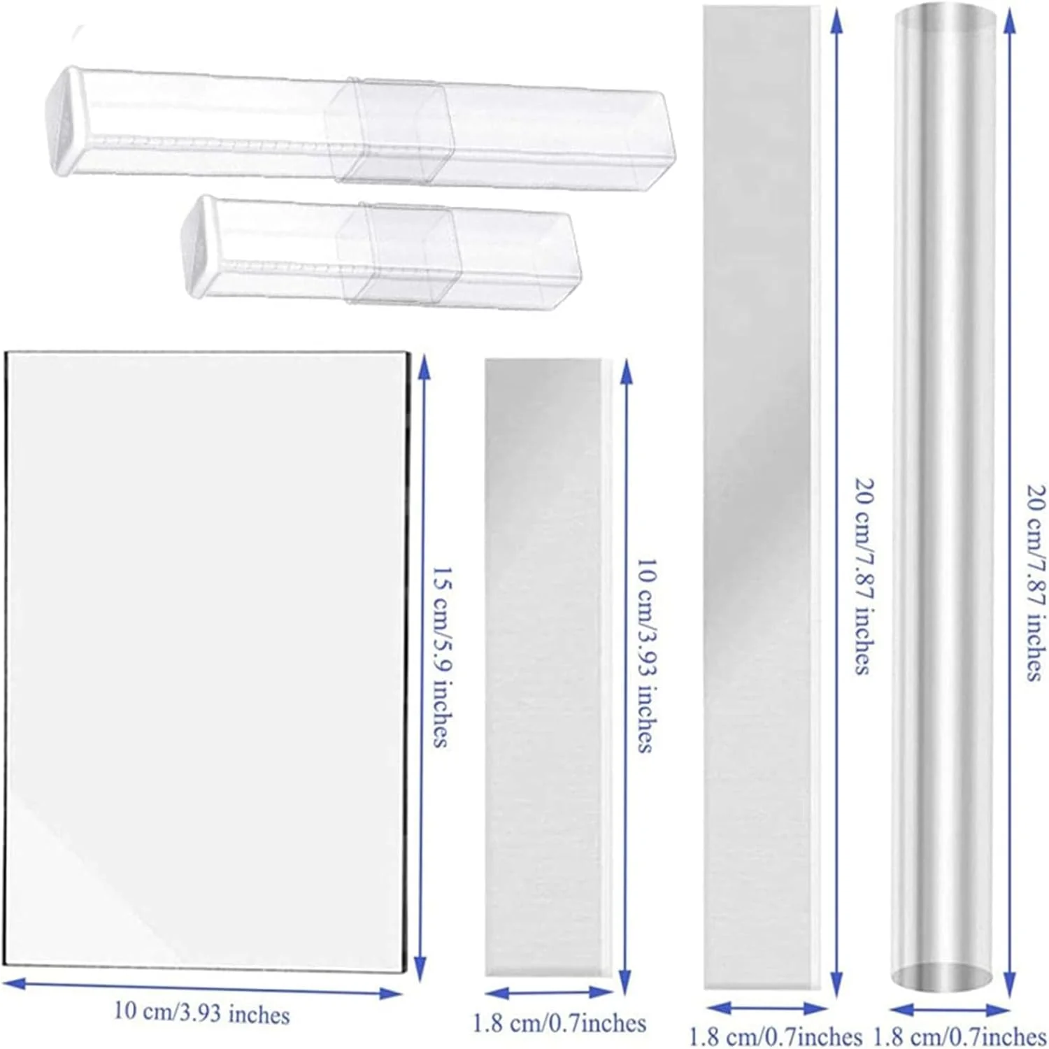 ست 4 عددی غلتک سفالی اکریلیک، مجموعه ابزار ورق اکریلیک برش سفال، ست سفال ابزار سفال با ورق اکریلیک برای شکل دهی، مدل سازی، مجسمه سازی و صنایع دستی