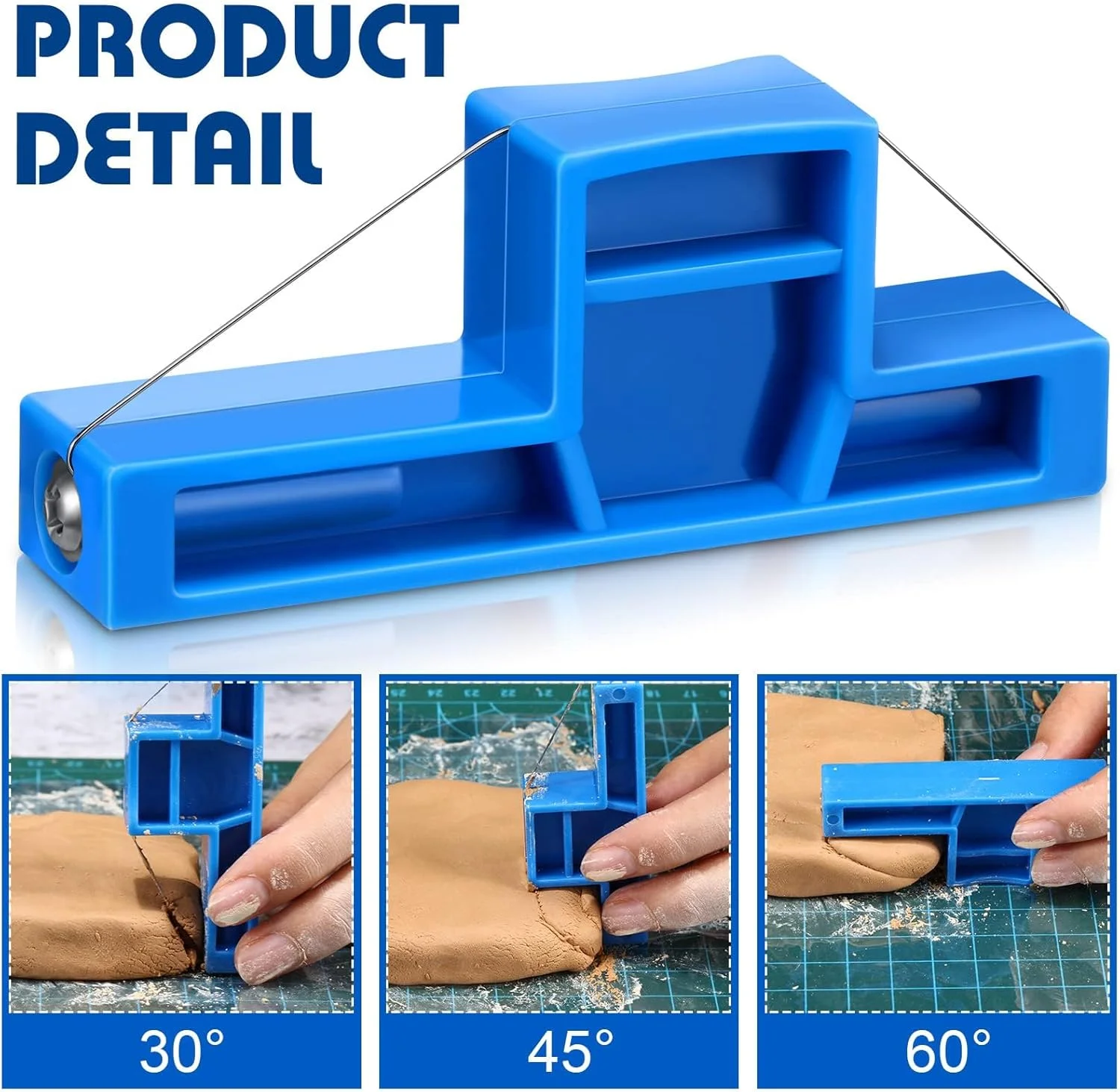 ابزار برش زاویه ای خاک رس TERRIFI، برش دهنده پخ سیم فولادی کوچک، ابزار پیرایش سفال پلاستیکی، برش زاویه ای سفال کوچک برای سرامیک و مجسمه سازی، 2.7 x 1.1 x 0.4 اینچ