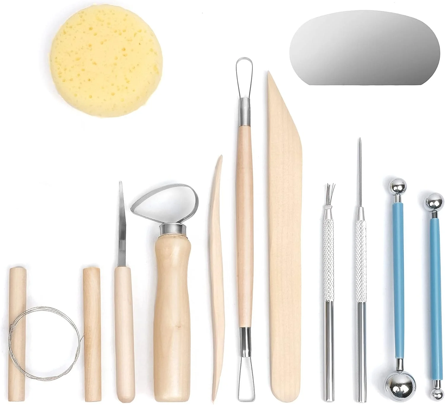 ابزار سفالگری نوزومی، مجموعه 12 عددی ابزار مجسمه سازی خاک رس ابزار سفالگری نوزومی، مجموعه 12 عددی ابزار مجسمه سازی خاک رس