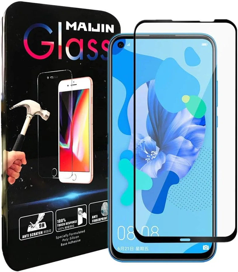 محافظ صفحه نمایش شیشه ای حرارت دیده شفاف HD مدل MaiJin [بسته 2 عددی] برای گوشی هوآوی P20 Lite (2019) و نوا 5i (صفحه نمایش 6.4 اینچی)