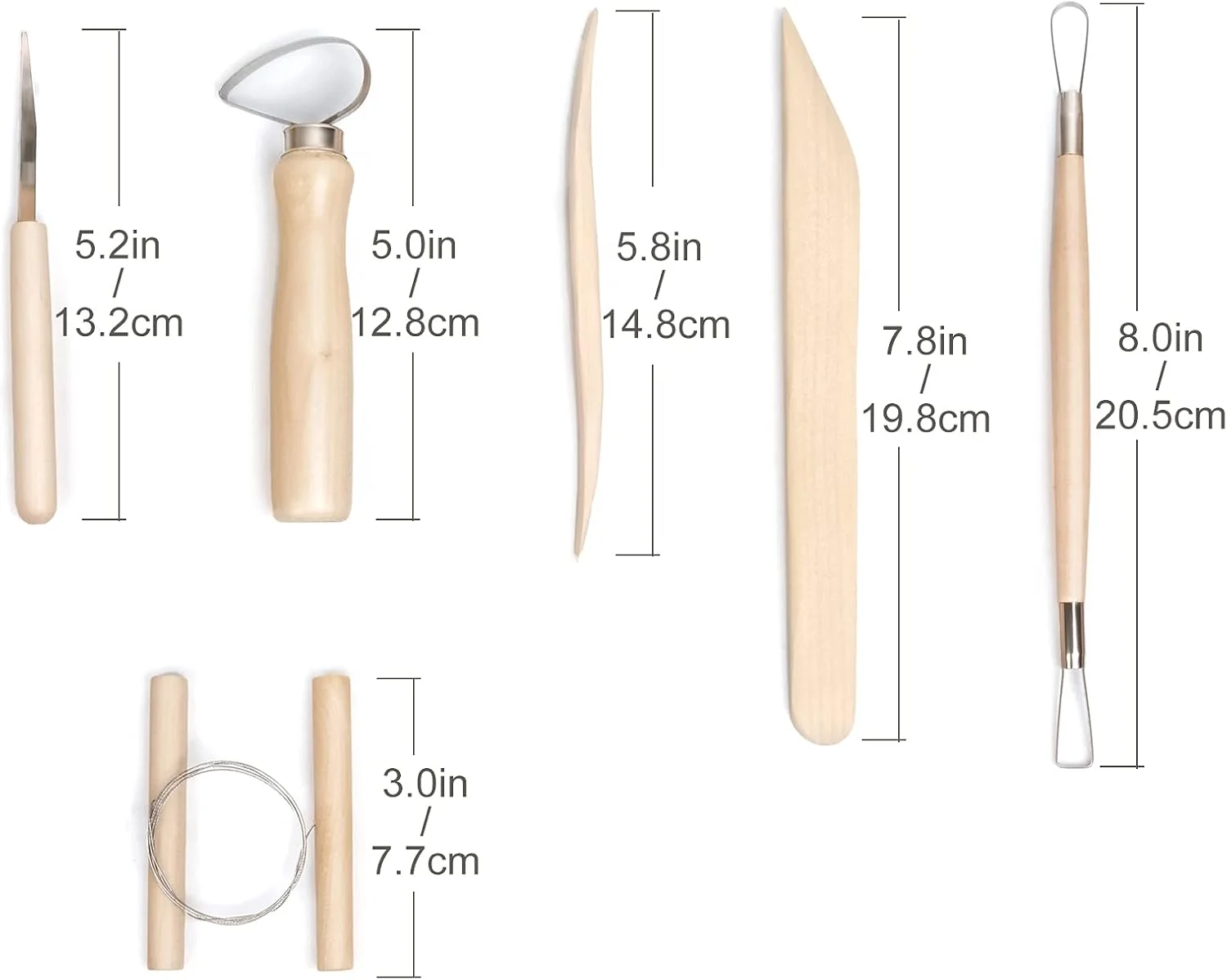 ابزار سفالگری نوزومی، مجموعه 12 عددی ابزار مجسمه سازی خاک رس
