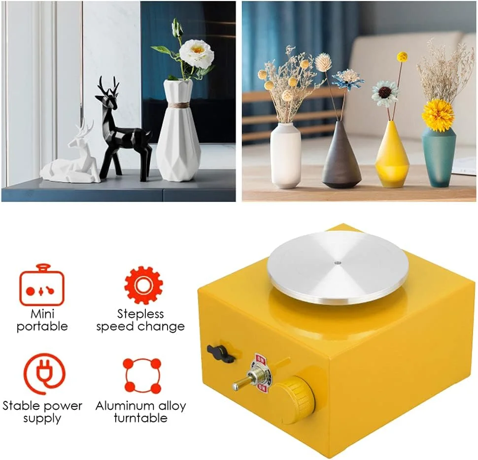 ابزار سفالگری Tidrop DIY به همراه سینی برای کار سرامیک، دستگاه مینی سفالگری