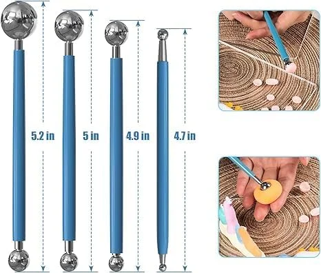 ابزار نقطه گذاری تزویق، ابزار مجسمه سازی خمیر سیلیکونی، ابزار نقطه گذاری قلم توپی سفالی سرامیکی، ابزار برجسته سازی سفال برای سنگ ها، ناخن ها، طراحی و مدل سازی