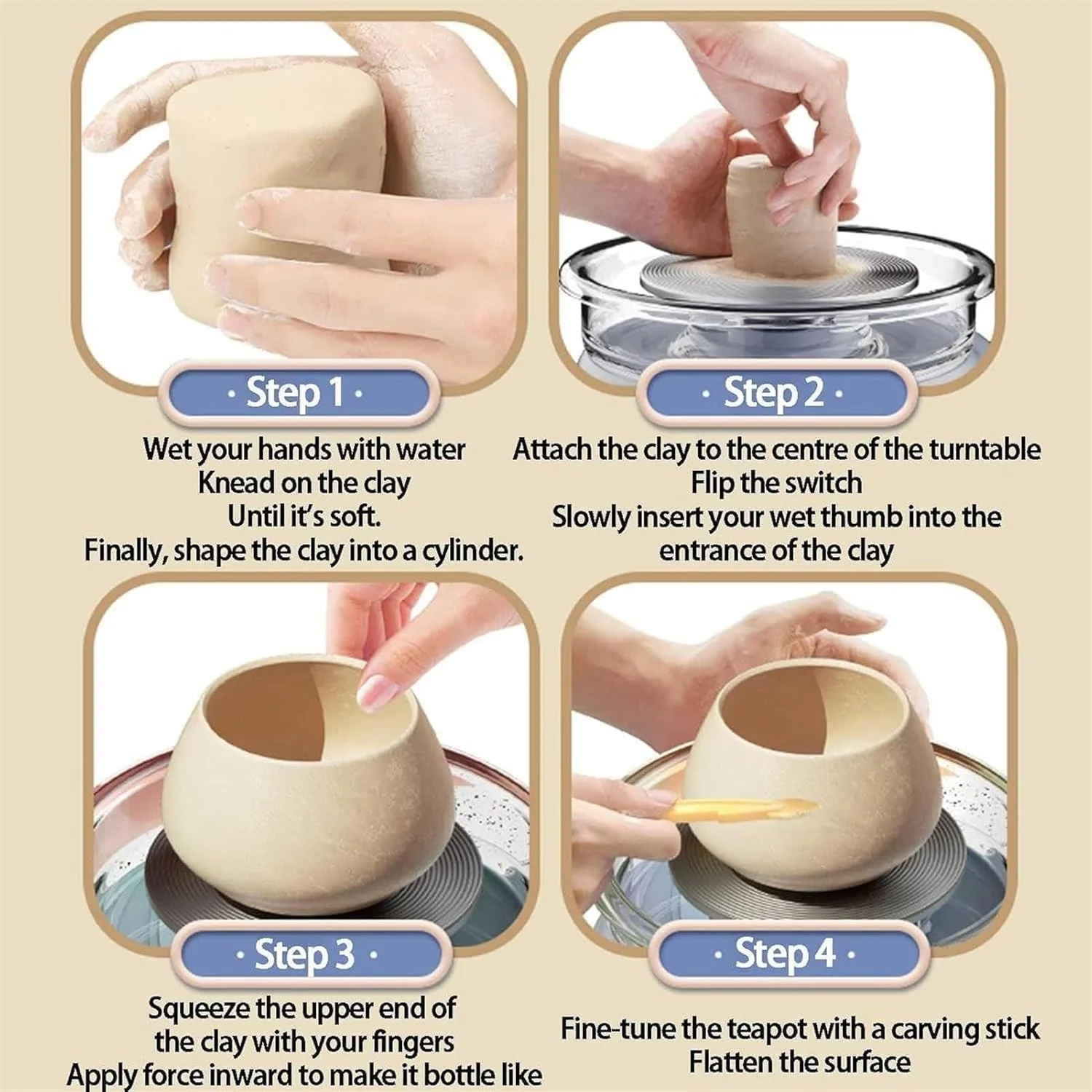 چرخ سفالگری برقی کوچک FAcoLL، دستگاه سرامیک سازی با سرعت قابل تنظیم و پدال های مکث، ابزار مدل سازی خاک رس، کیت سفالگری DIY برای کودکان، بزرگسالان و مبتدیان - سبز