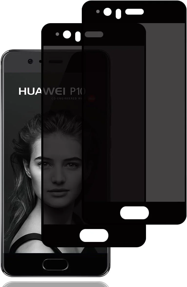 محافظ صفحه نمایش حریم خصوصی BCHKLAI برای Huawei P10 [بسته 2 عددی]، فیلم شیشه ای حرارت دیده ضد جاسوسی، سختی 9H، ضد خش، ضد اثر انگشت، بدون حباب، محافظ صفحه نمایش ضد جاسوسی برای Huawei P10