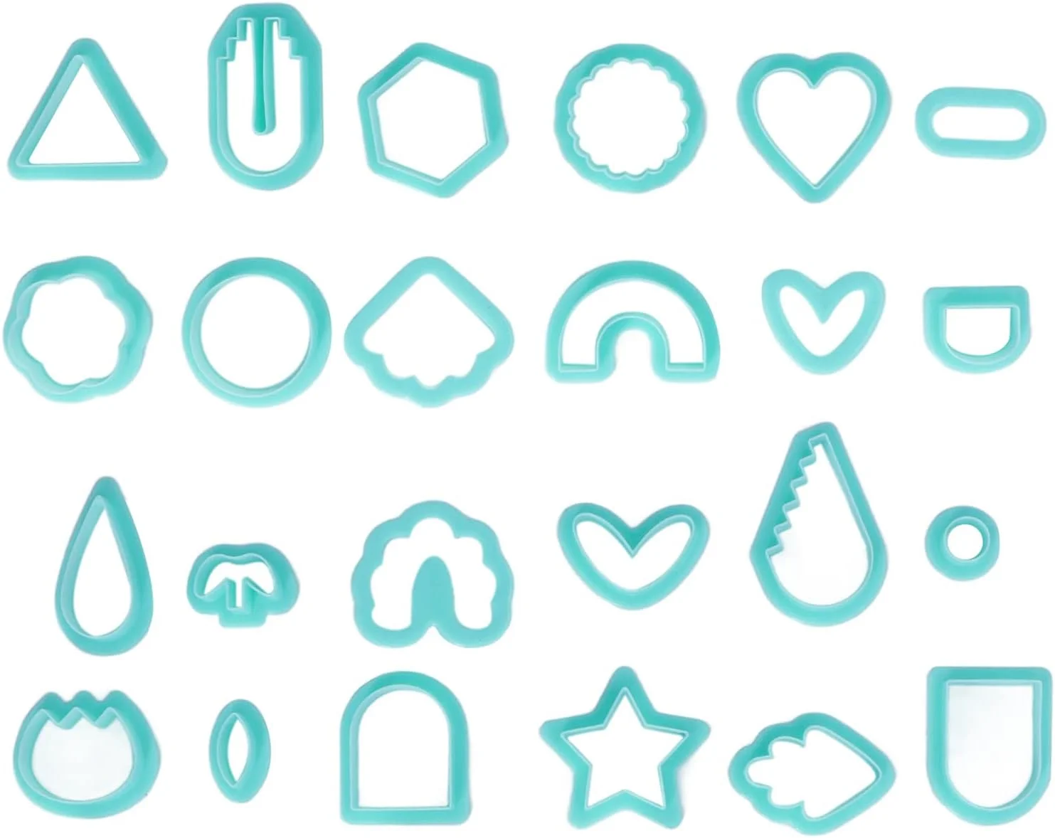 برشگرهای خمیر پلیمری Zudoo، 24 عدد برشگر خمیر با اشکال مختلف، استفاده آسان، مجموعه ابزار برش خمیر چند منظوره برای ساخت جواهرات و گوشواره های خمیر پلیمری