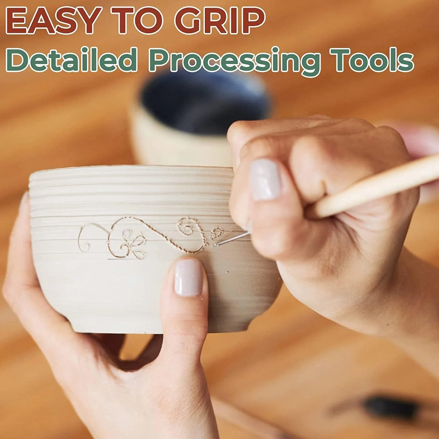 مجموعه 6 عددی ابزار سفالگری تزویق، ابزار سفالگری و مجسمه سازی، مجموعه ابزار مجسمه سازی و برش خمیر پلیمری برای مجسمه سازی، سرامیک، قالب گیری، DIY