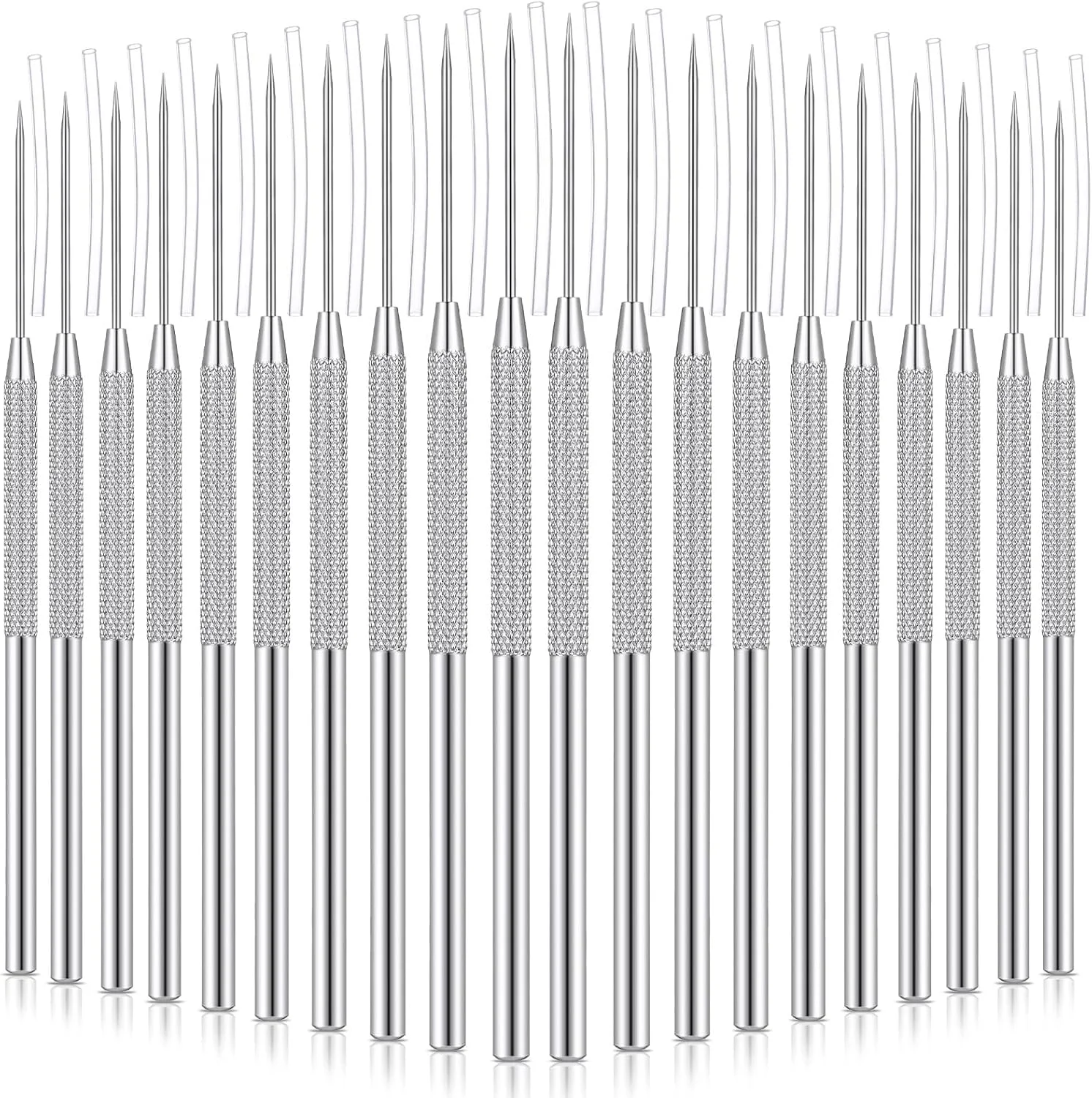 ست 12 عددی ابزار سوزنی سفالگری استیل ضد زنگ - ابزار مجسمه سازی و حکاکی سرامیک برای خاک رس، صنایع دستی DIY (کیت ابزار جزئیات حرفه ای)