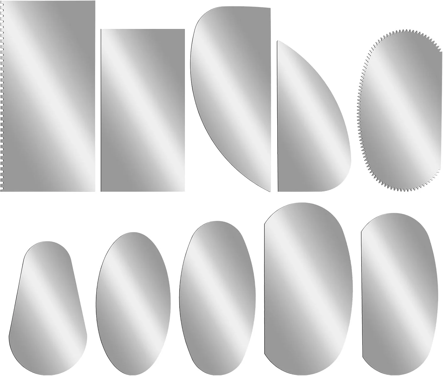 ابزار سفالگری فولادی، دنده های رسی، 10 عدد تیغه فولاد کربنی، ابزار برش و ورقه کردن رس پلیمری، ابزار شکل دهی و پیرایش، خراشنده دندانه دار، کیت های مجسمه سازی برای هنرمندان مجسمه سازی، بافت دهی، مدل سازی سفالگر