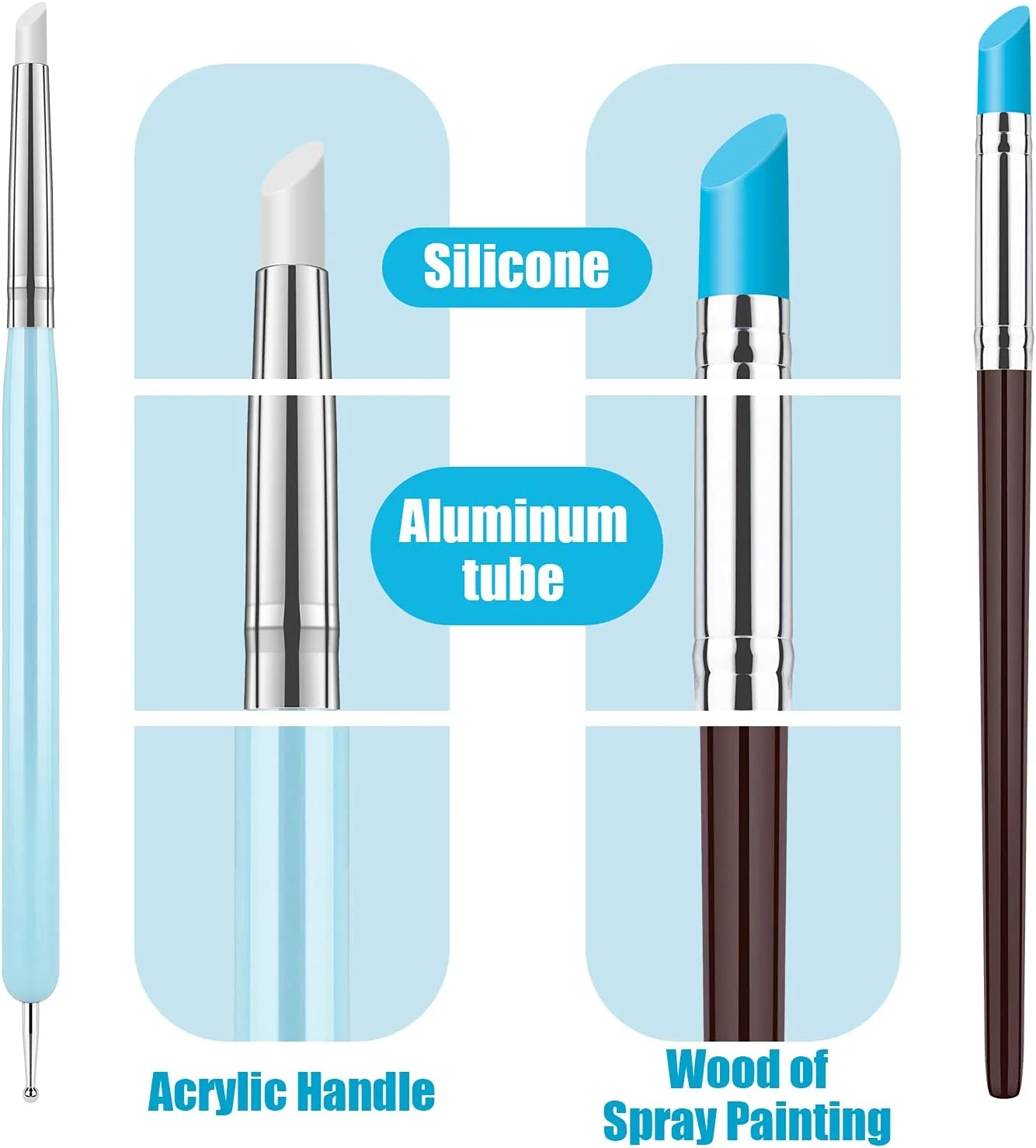 ابزار مجسمه سازی خمیر کلی سیلیکونی Clatoon شامل 10 عدد، ابزار نقطه گذاری مدل سازی و صنایع دستی سفالی برای صنایع دستی DIY، برس سیلیکونی، سفال مجسمه سازی، طراحی ناخن