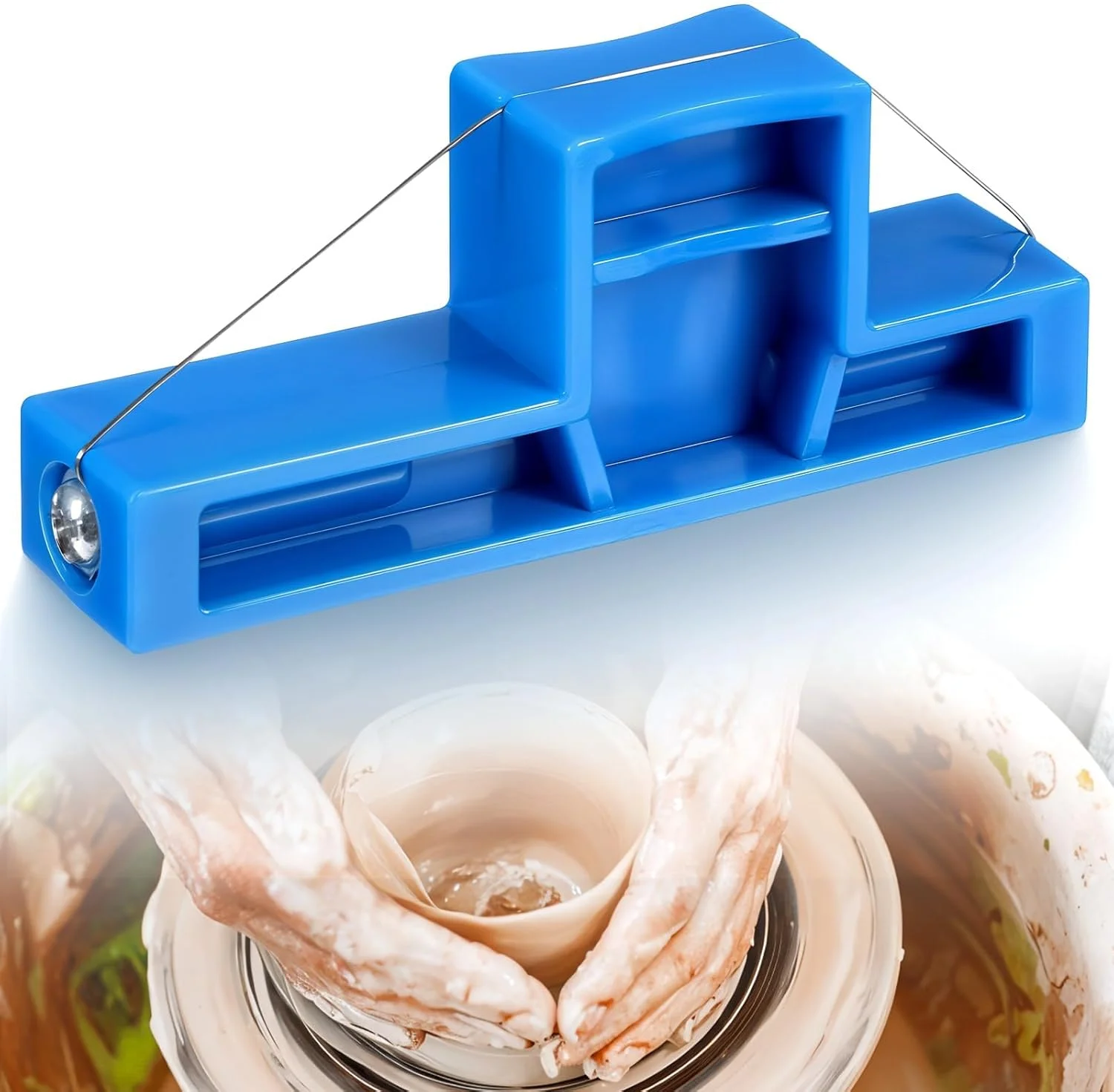 ابزار برش سیم رسی زاویه دار، ابزار برش پخ سیم فولادی کوچک، ابزار انعطاف پذیر پیرایش رس زاویه دار سفالگری، ابزار پیرایش سفالگری پلاستیکی، ابزار برش سفالگری برای مجسمه سازی سرامیکی، 7 x 2.8 سانتی متر