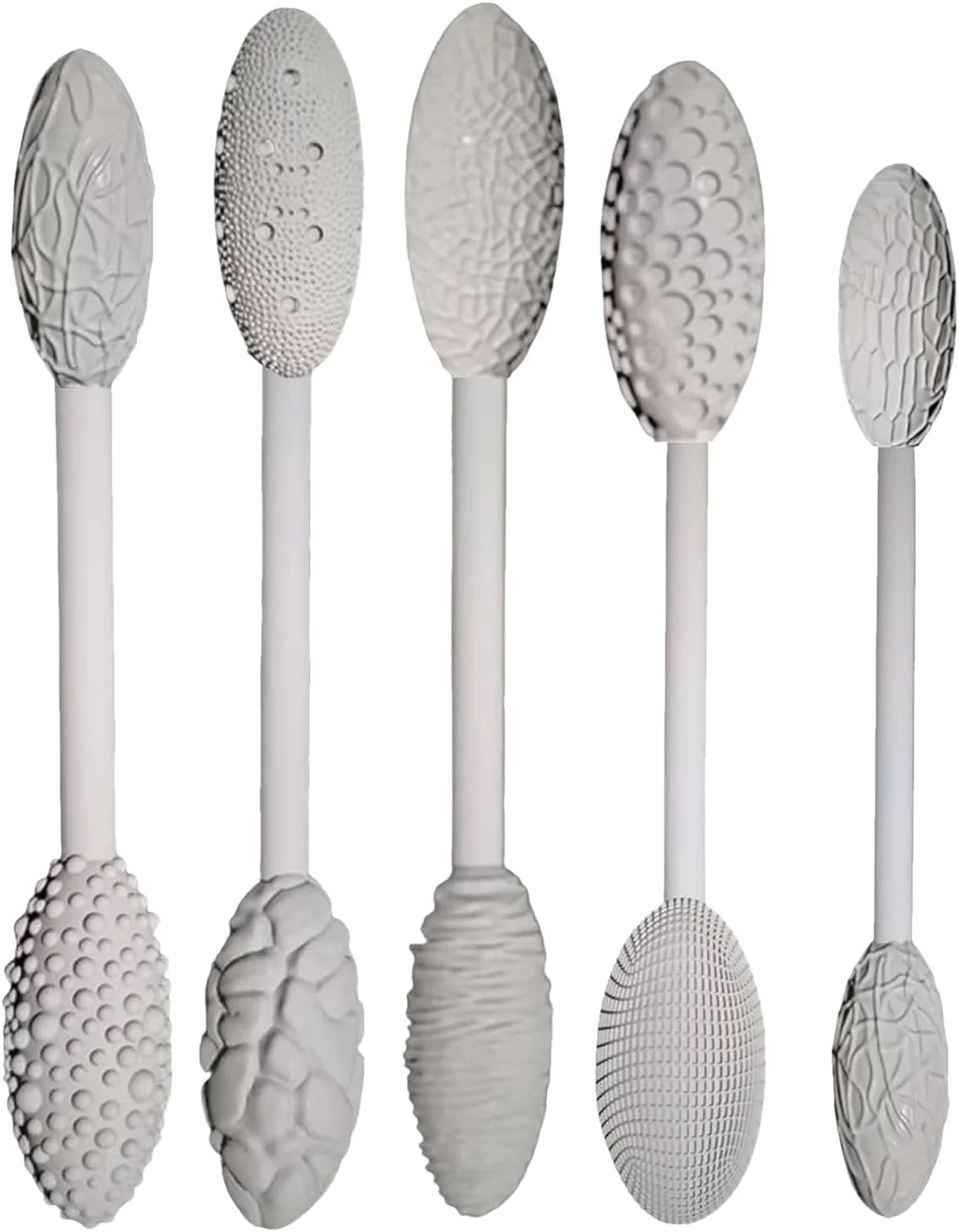 ست ابزار بافت دهی هنر سفالگری، 5 غلتک دو سر برای سفالگری، صنایع دستی DIY، 10 بافت برای مبتدیان و حرفه ای ها، ایده آل برای پروژه های هنری سفالی